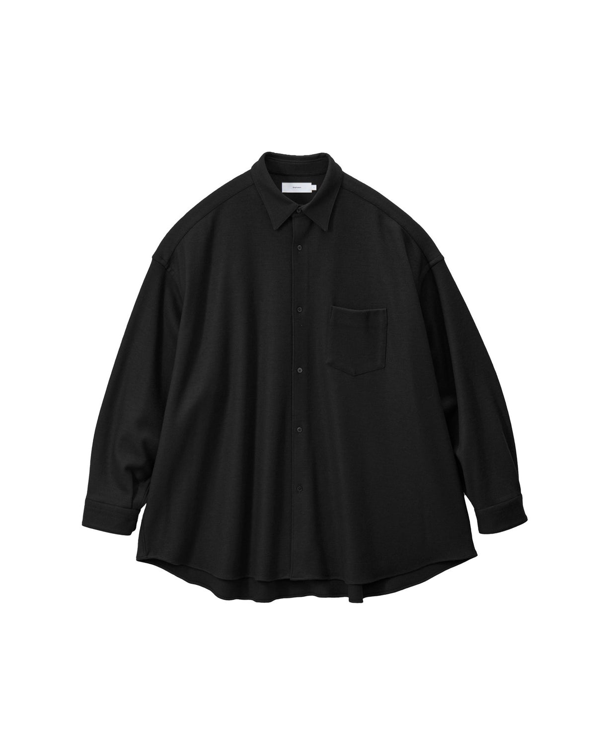 Wool Smooth Flannel Oversized Regular Collar Shirt