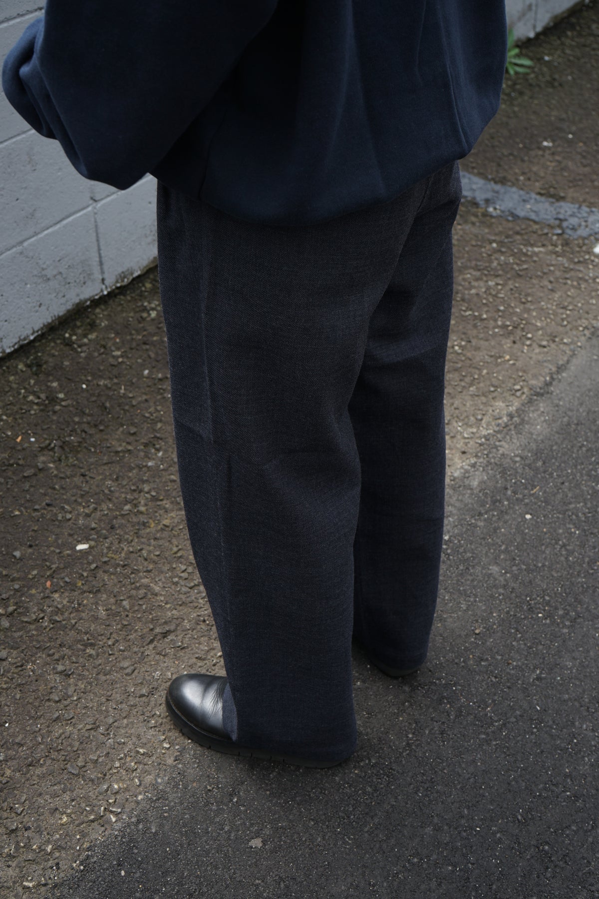 WOOL COTTON 2 TUCK TROUSERS
