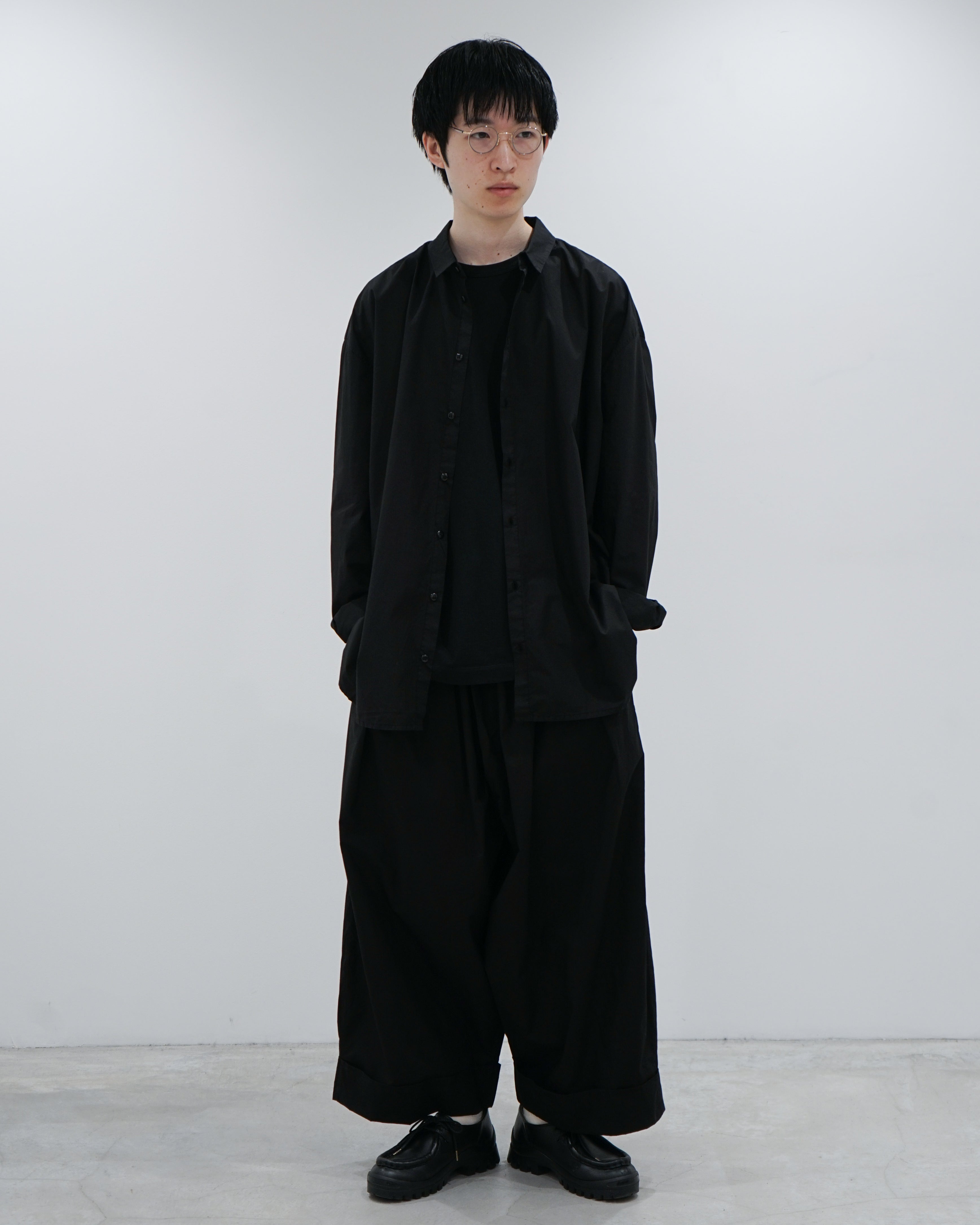 【26SS】THE DRAUGHTSMAN SHIRT / POPLIN FLINT(BLACK)