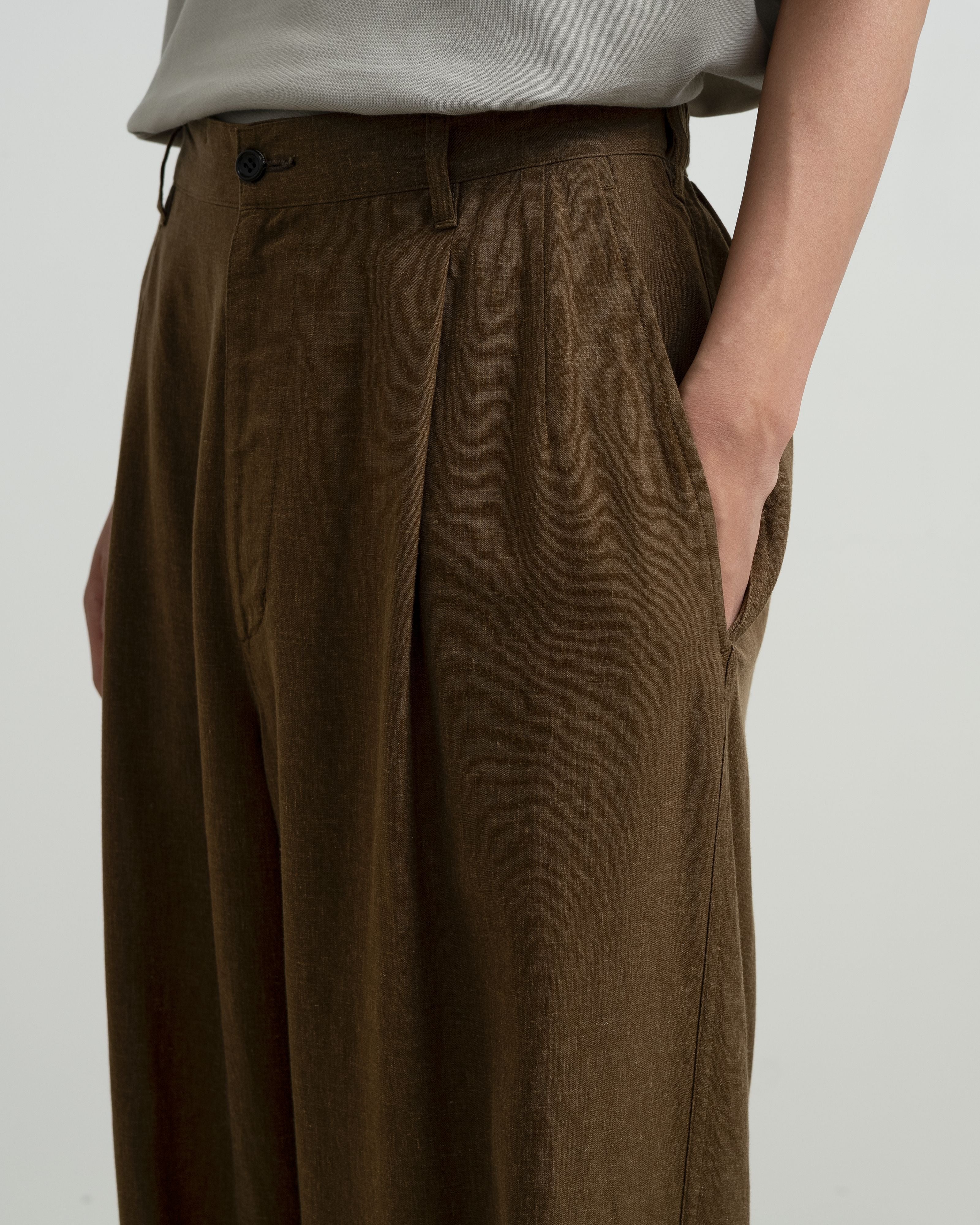 Linen Cupro Oversized Slacks