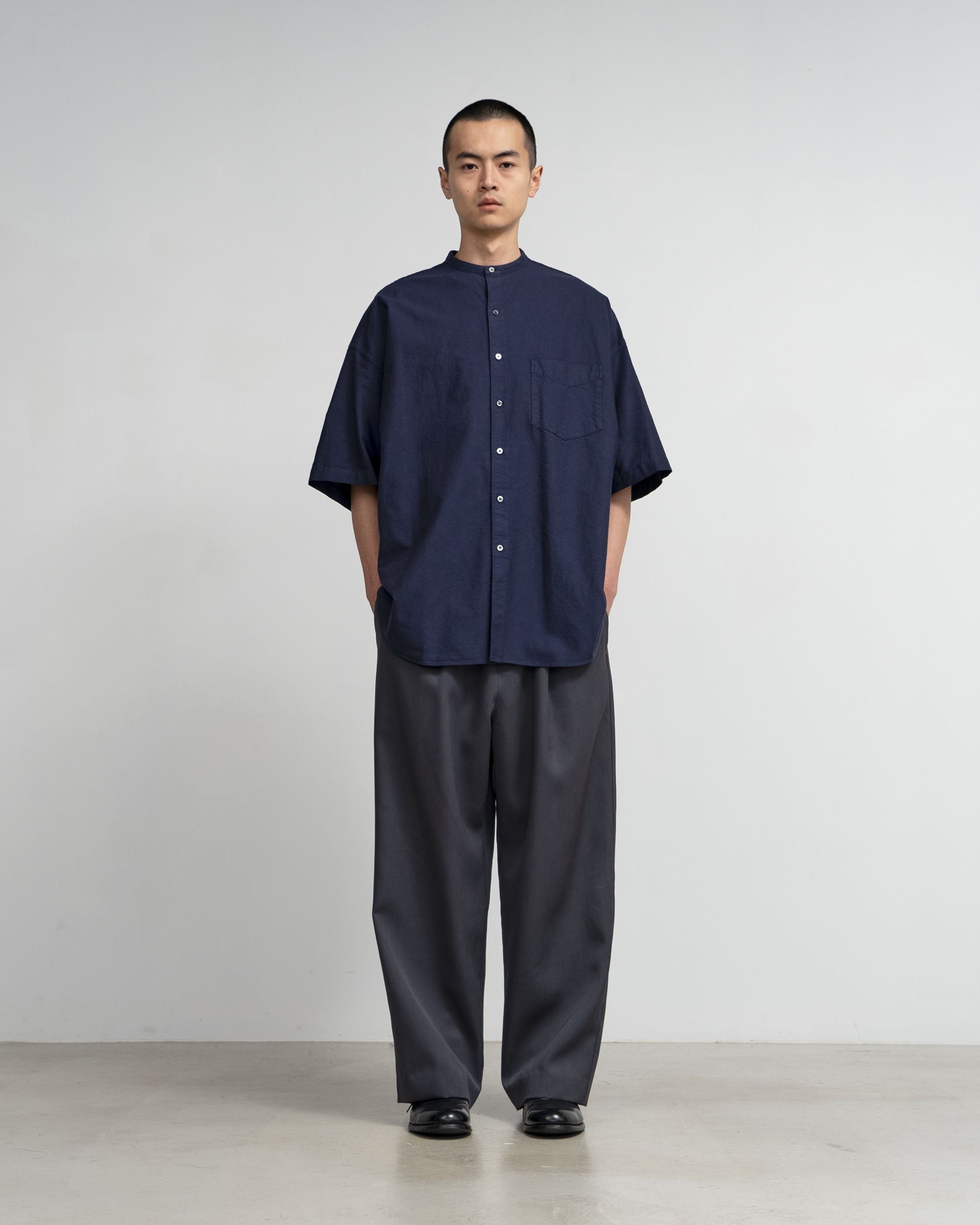 5/23(土)発売】Oxford S/S Oversized Band Collar Shirt 5/23(土)発売】Oxford S/S Oversized Band Collar Shirt