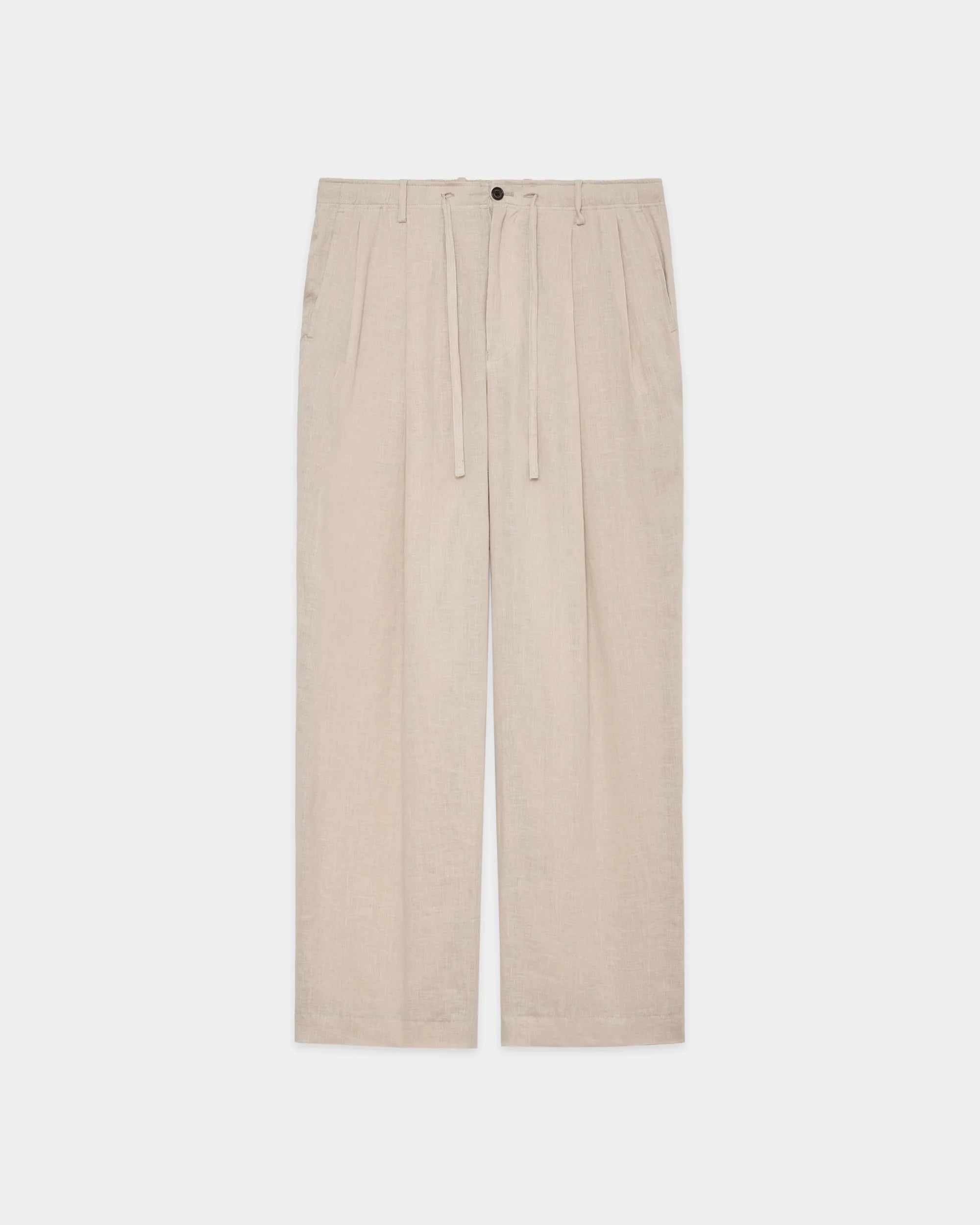Hemp Shirting Double Pleated Easy Trousers