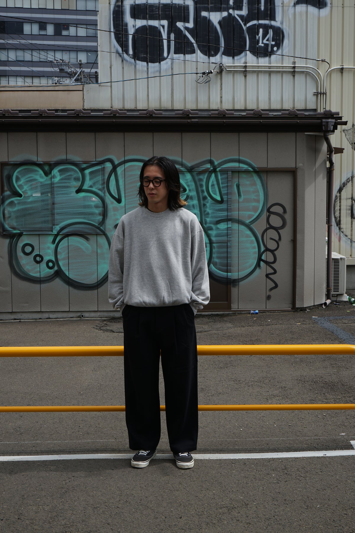 WOOL COTTON 2 TUCK TROUSERS