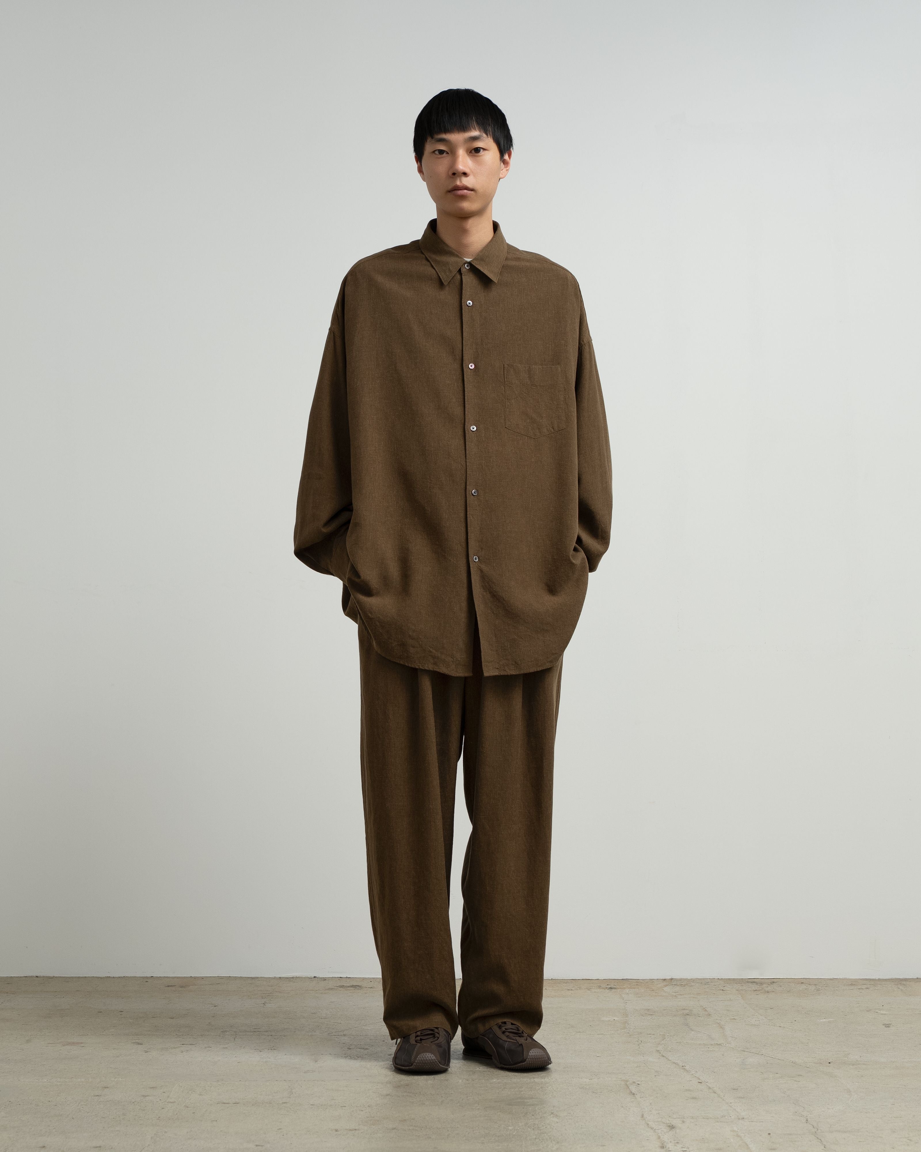 Linen Cupro Oversized Slacks