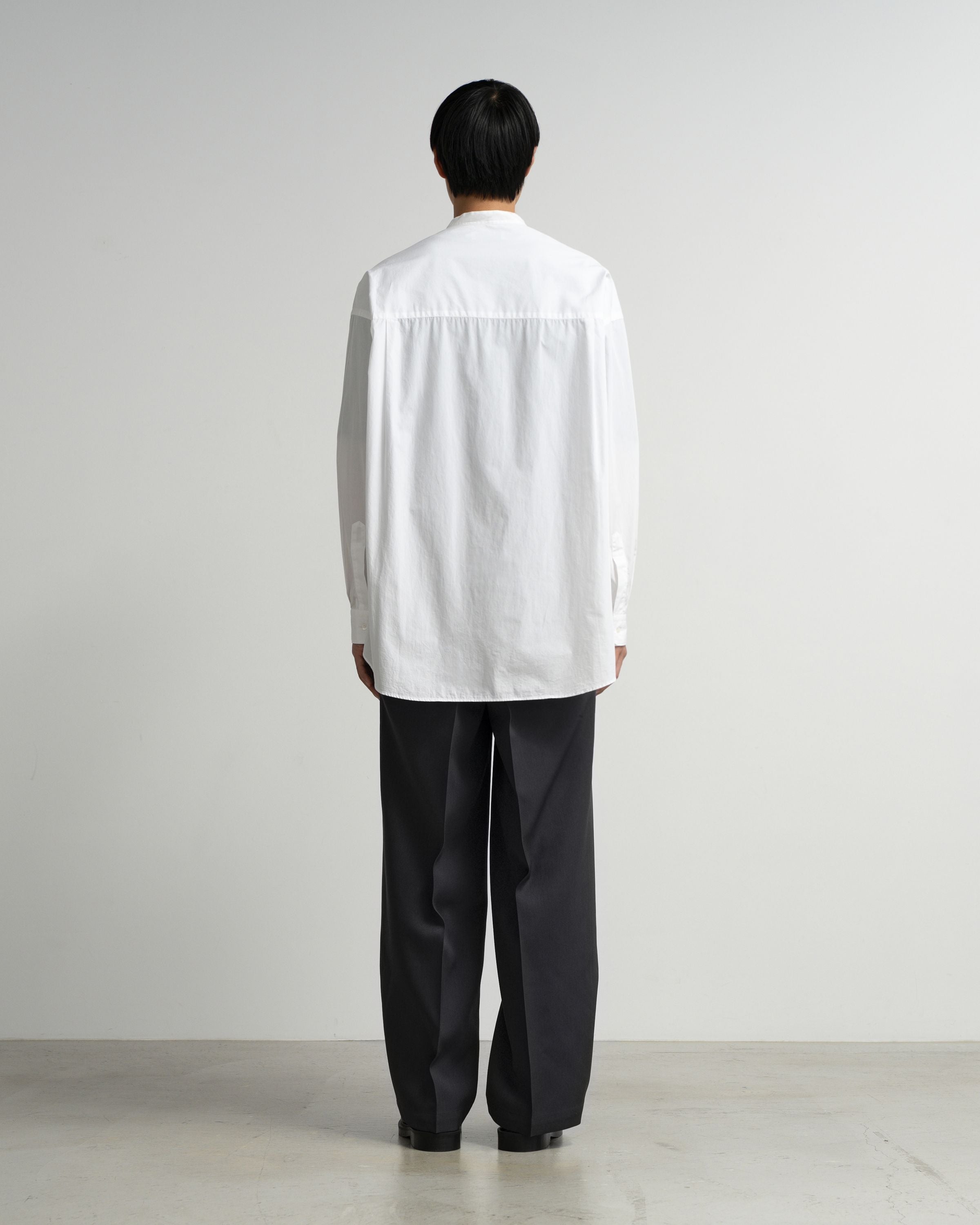 Broad L/S Oversized Band Collar Shirt