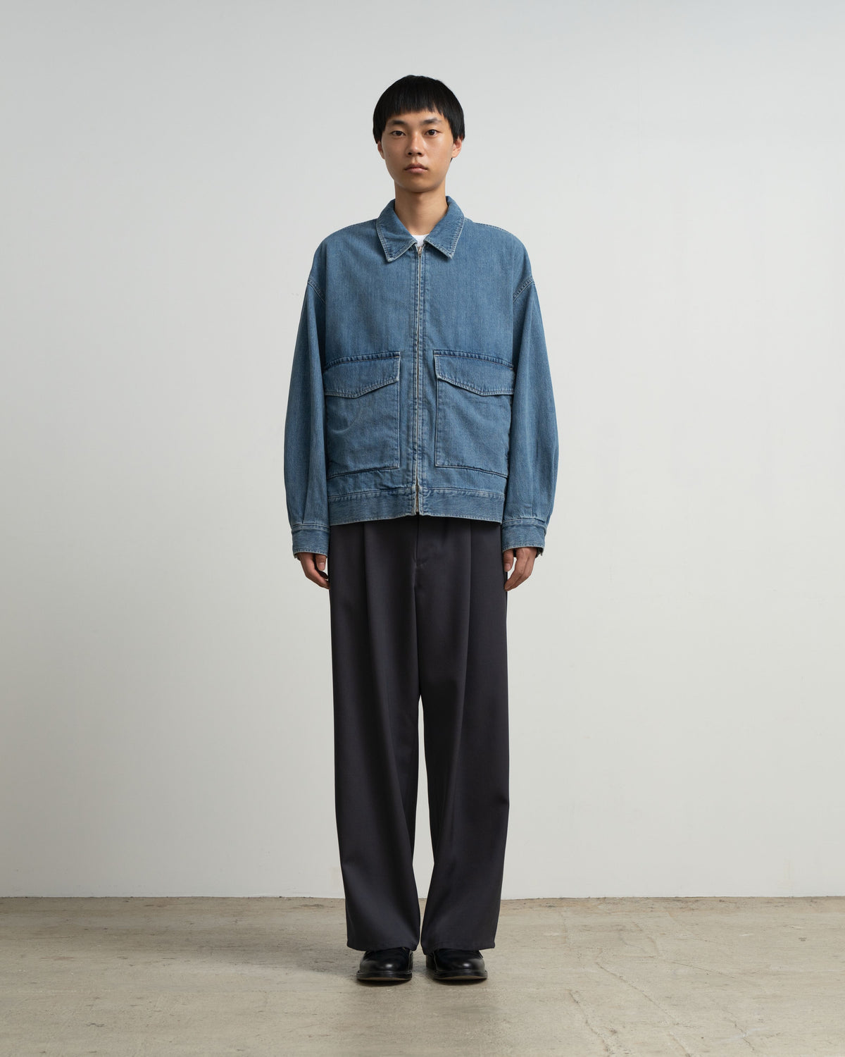 Selvage Denim Zip Jacket -LIGHT FADE-