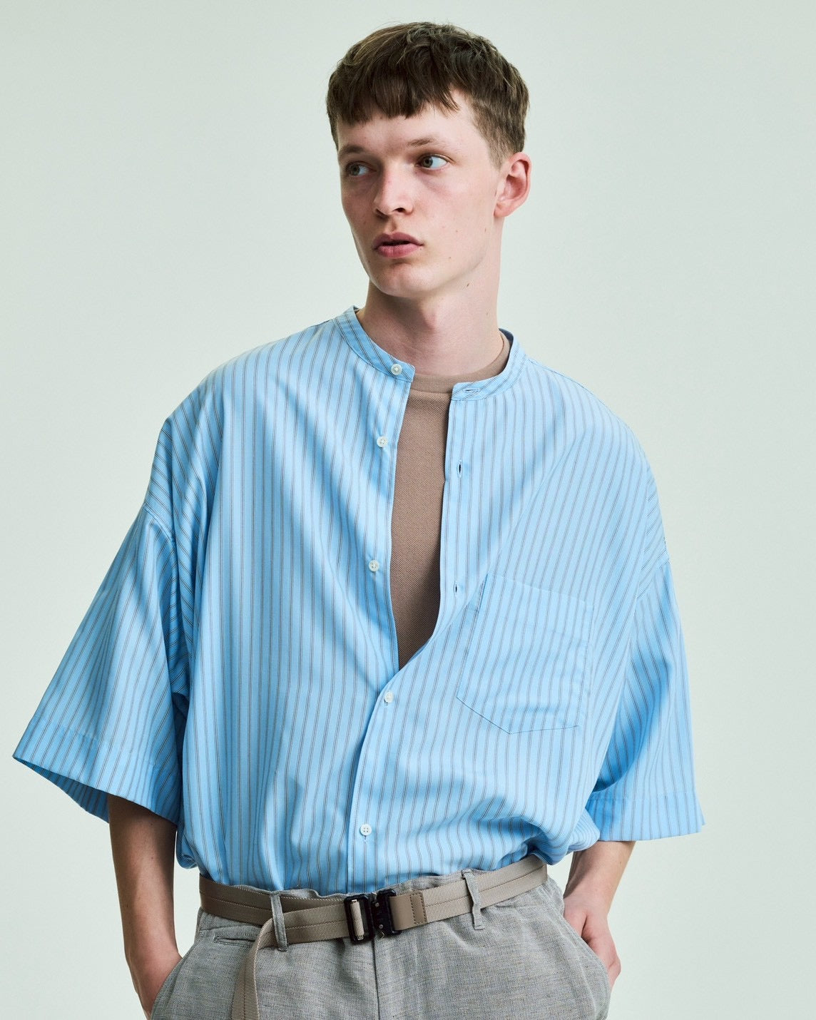 6/6(土)発売】SIDOGRAS S/S Oversized Band Collar Shirt