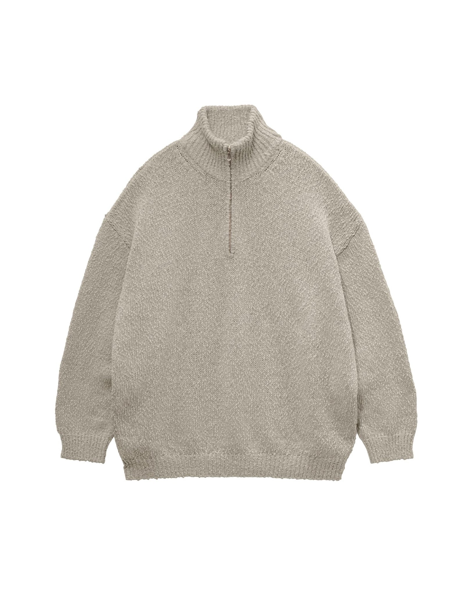 Graphpaper MEN【9/12(土)発売】Cotton Wool Slub Oversized Half Zip Knit