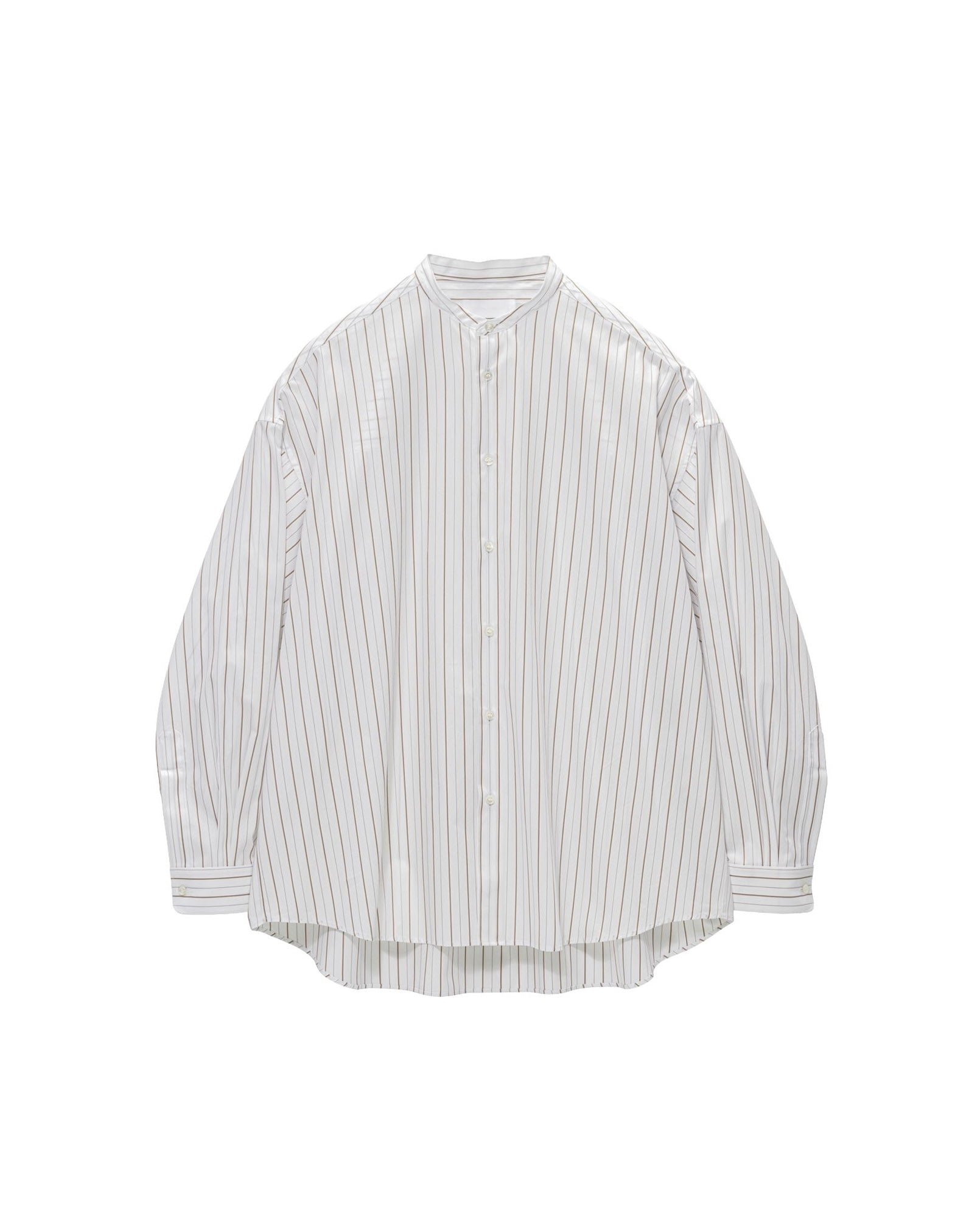 【8/8(土)発売】SIDOGRAS Brown Stripe Oversized Band Collar Shirt