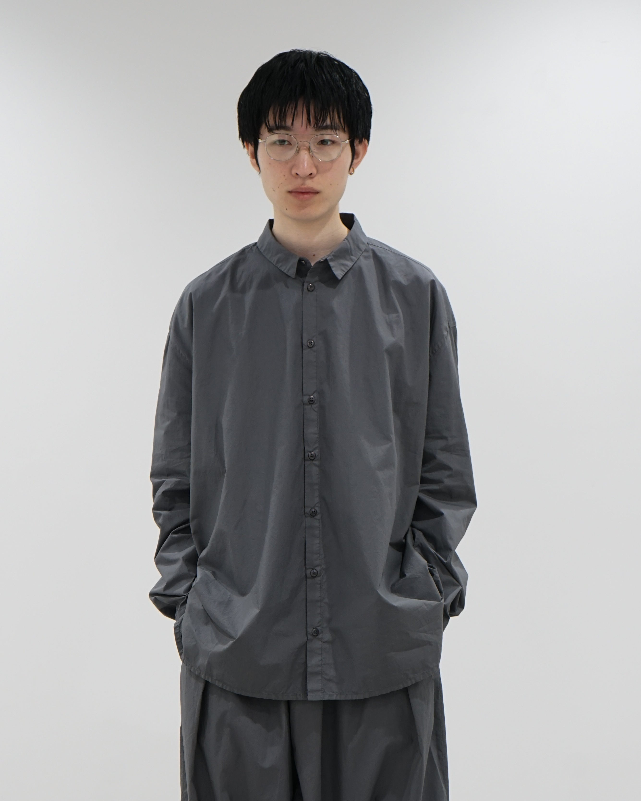 【26SS】THE DRAUGHTSMAN SHIRT /  POPLIN PENCIL(GRAY)