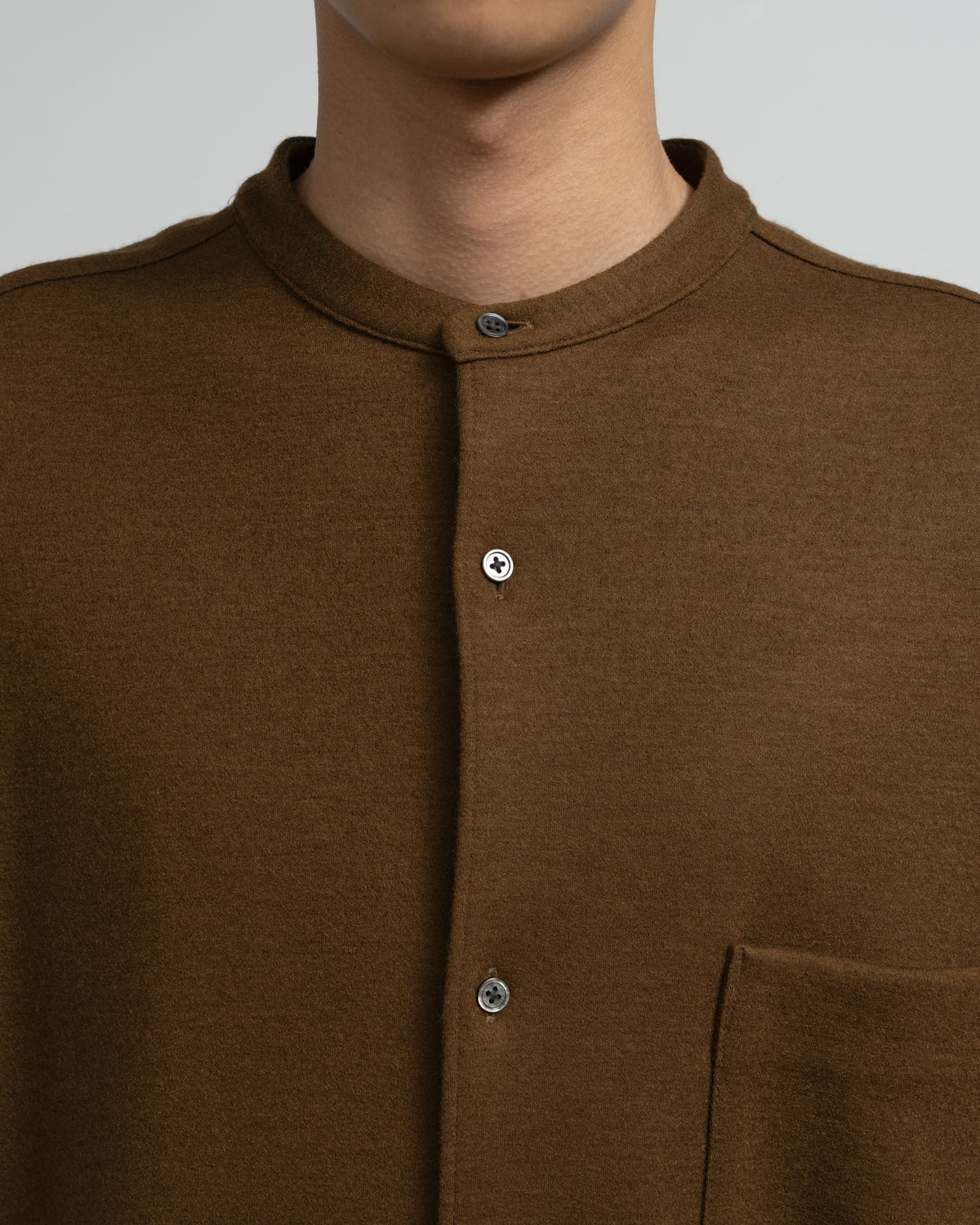 【10/3(土)発売】Wool Smooth Flannel Oversized Band Collar Shirt