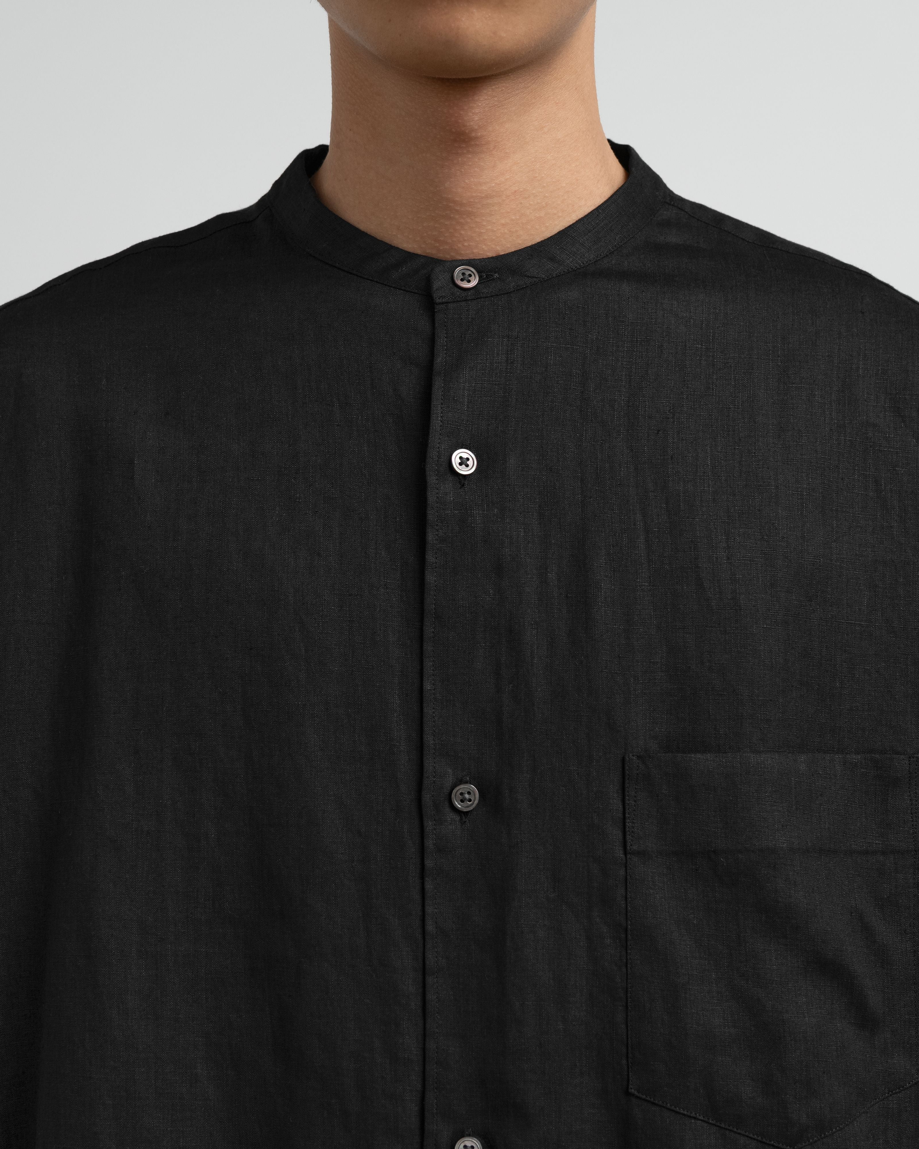【6/20(土)発売】Linen L/S Oversized Band Collar Shirt