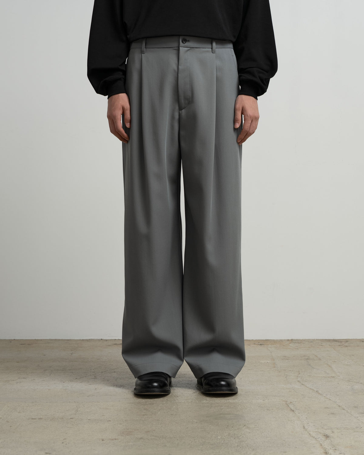 Techno Wool Twill Wide Tapered Trousers