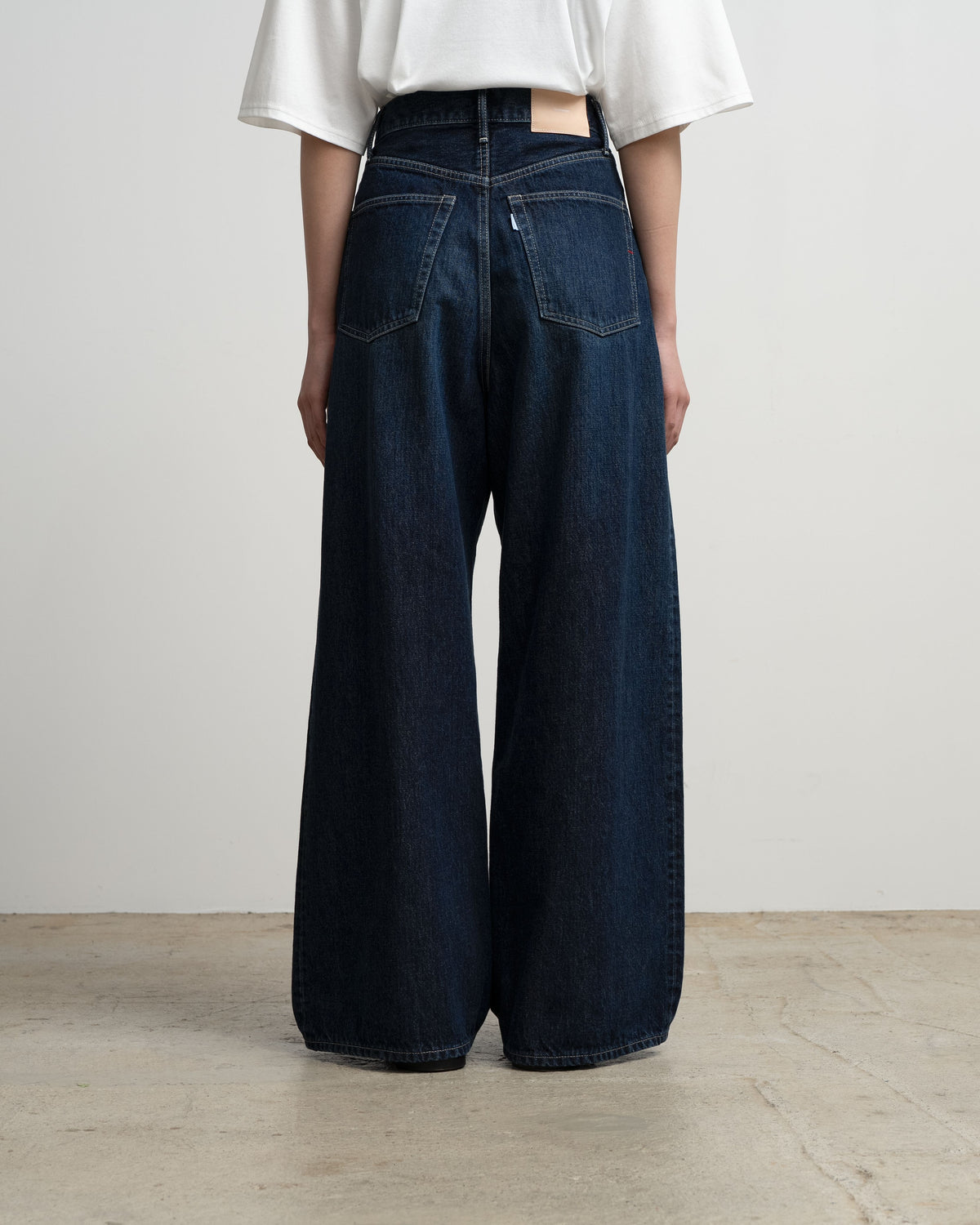 Selvage Denim Two Tuck Wide Pants-DARK FADE-