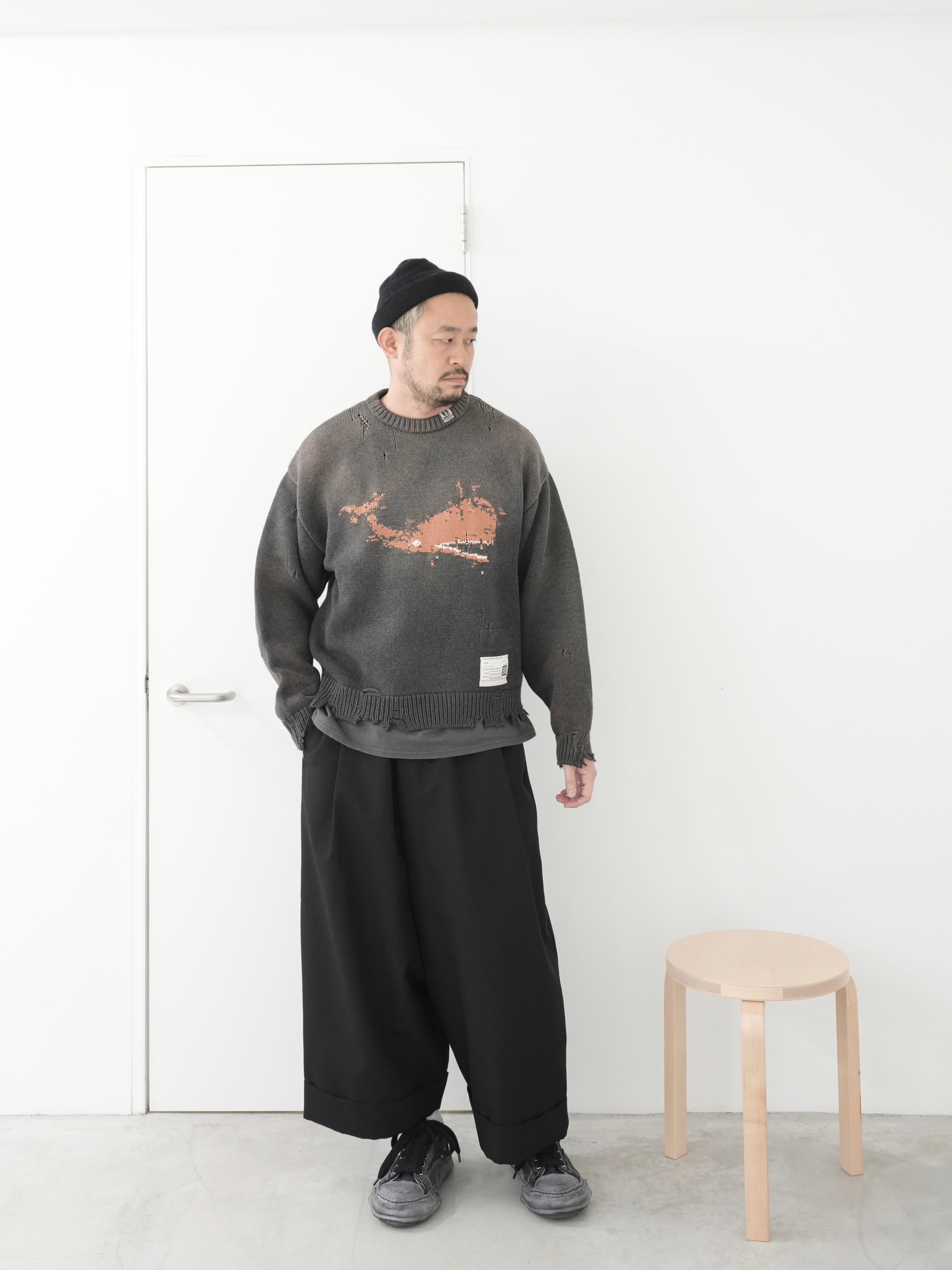 WHALE JACQUARD KNIT PULLOVER