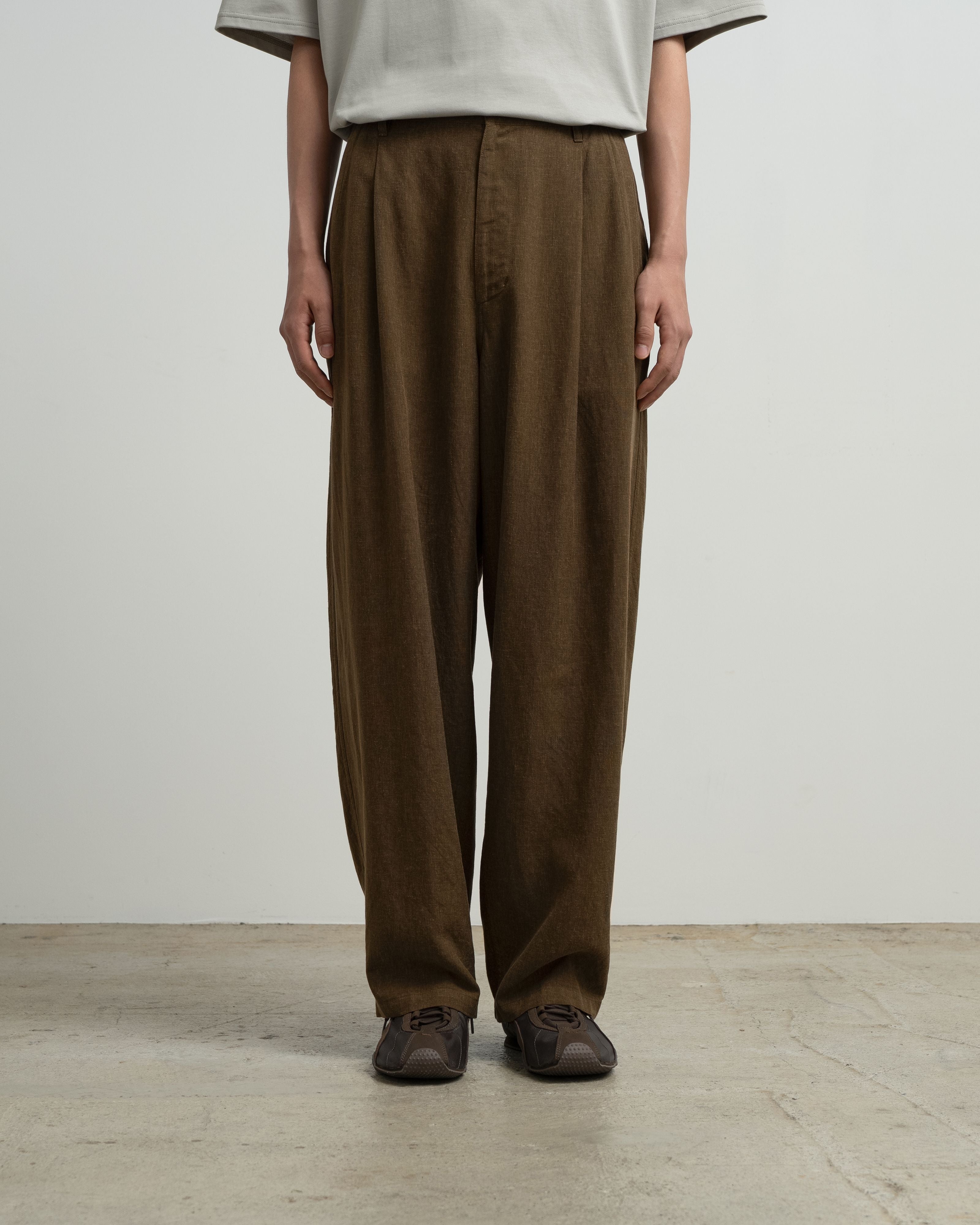 Linen Cupro Oversized Slacks