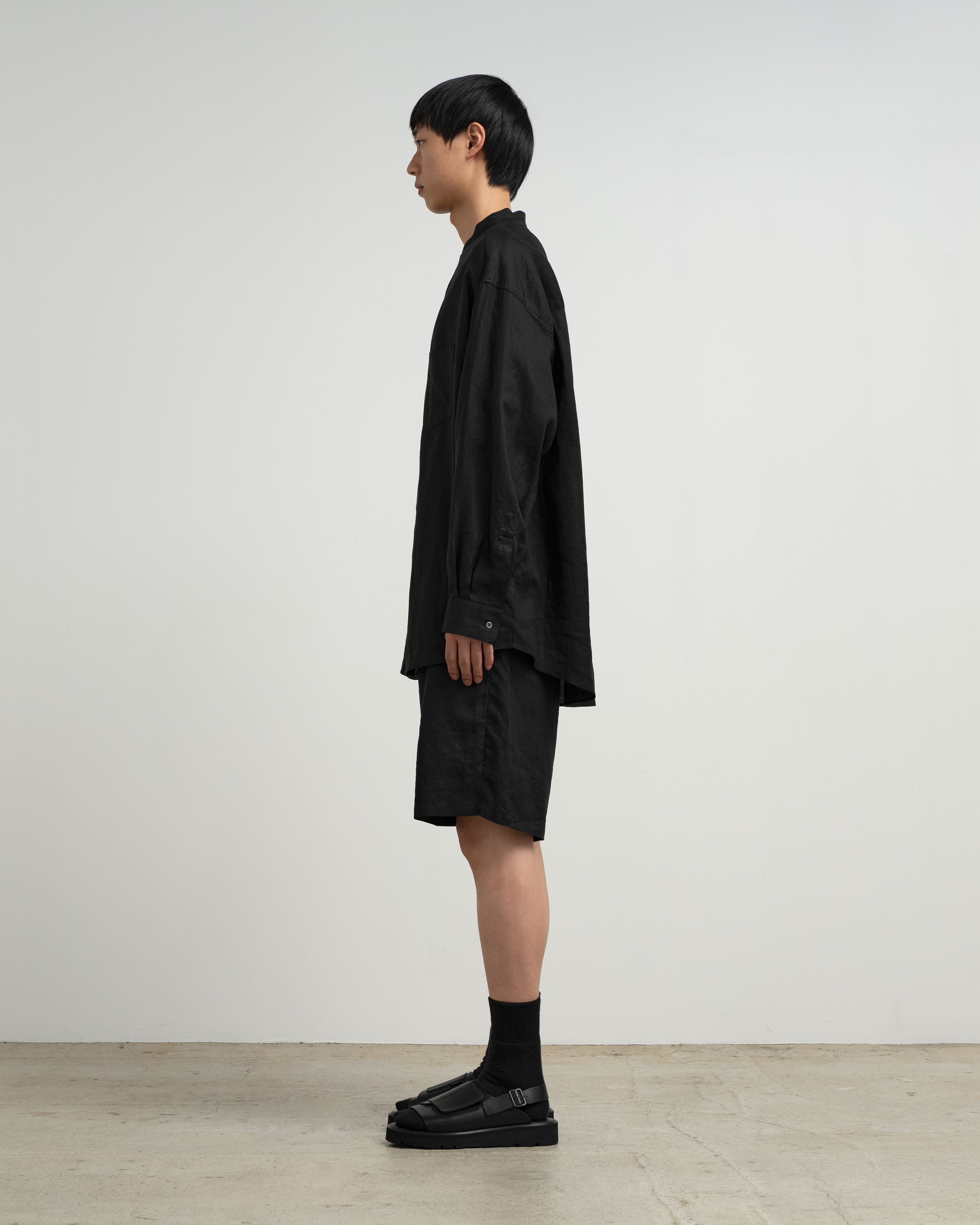 【6/20(土)発売】Linen L/S Oversized Band Collar Shirt