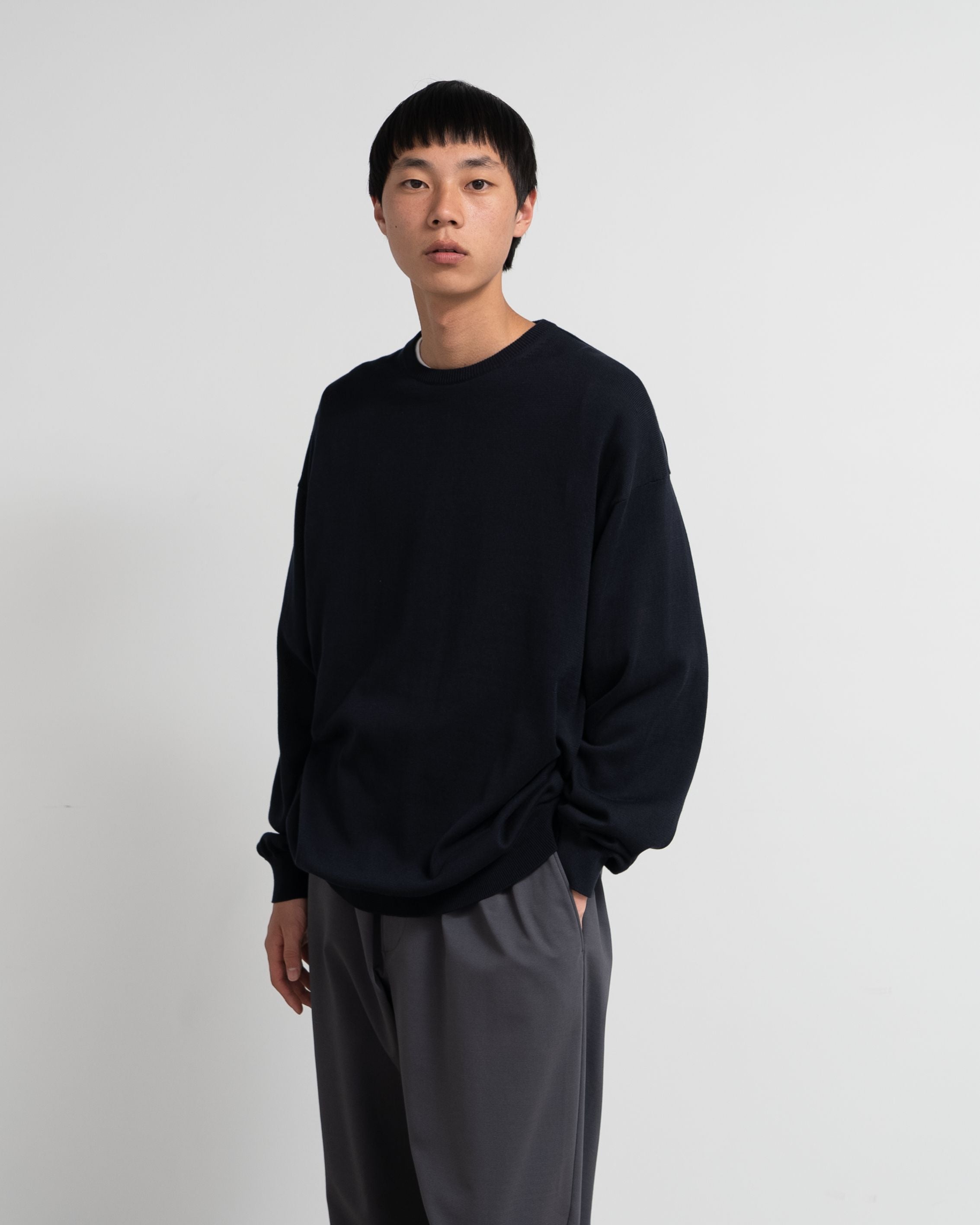 Graphpaper-Suvin High Gauge L/S Crew Neck Knit