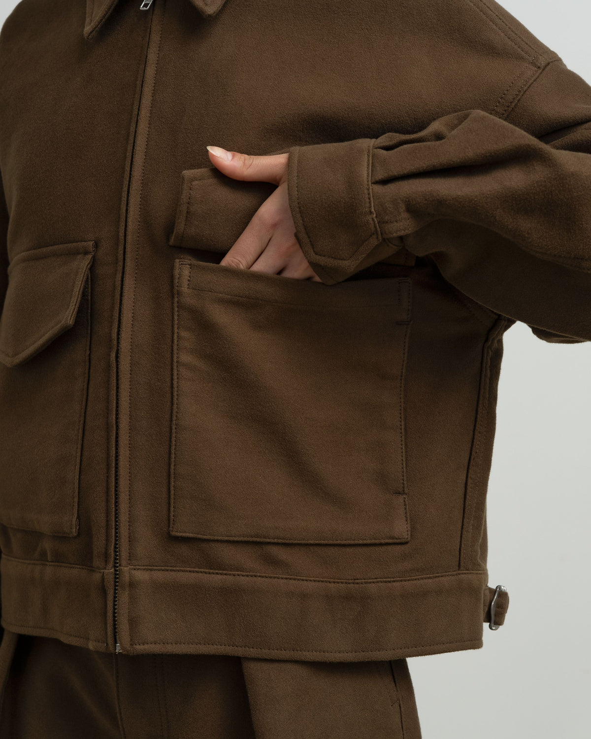 Cotton Double Serge Zip Jacket