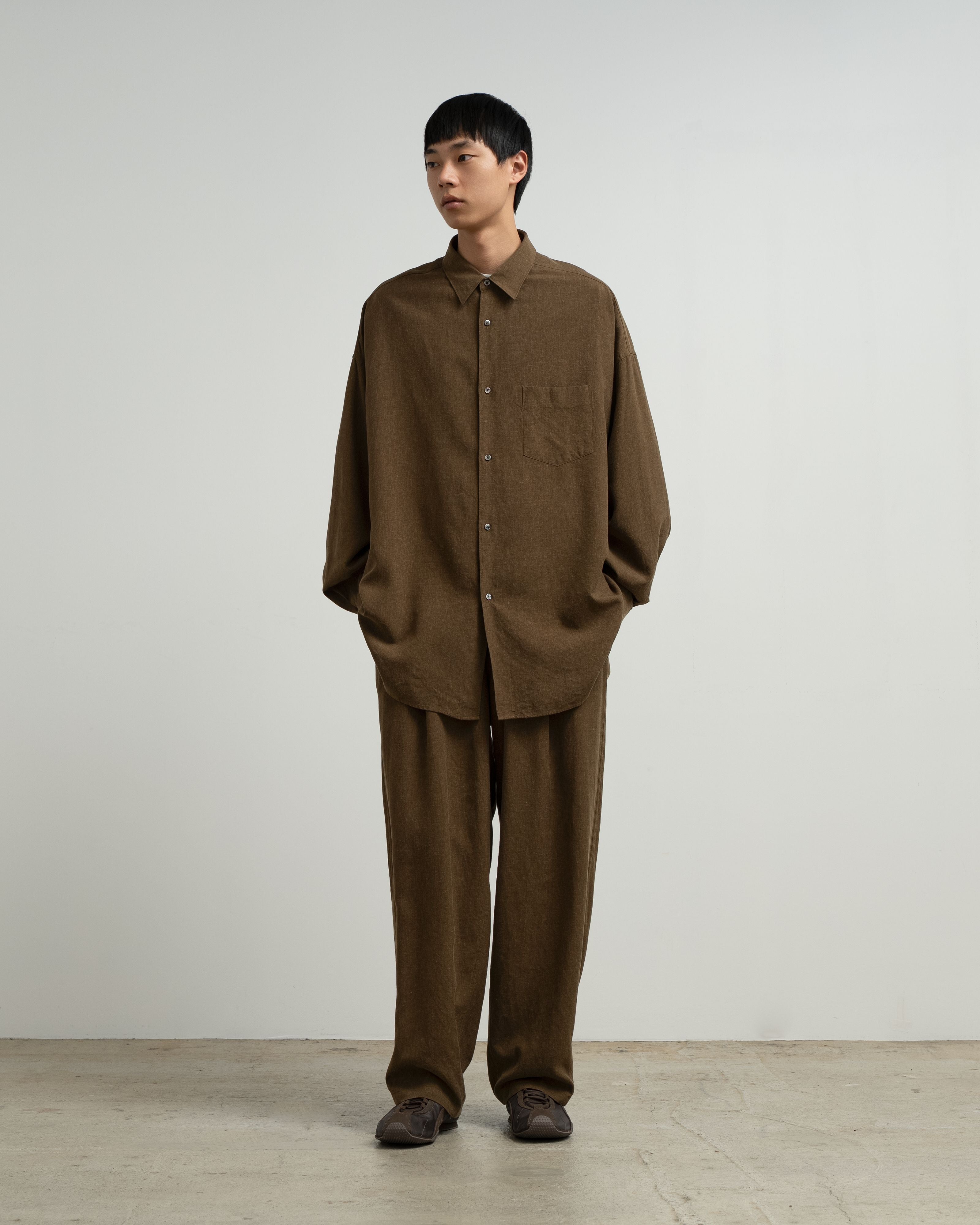 Linen Cupro Oversized Slacks