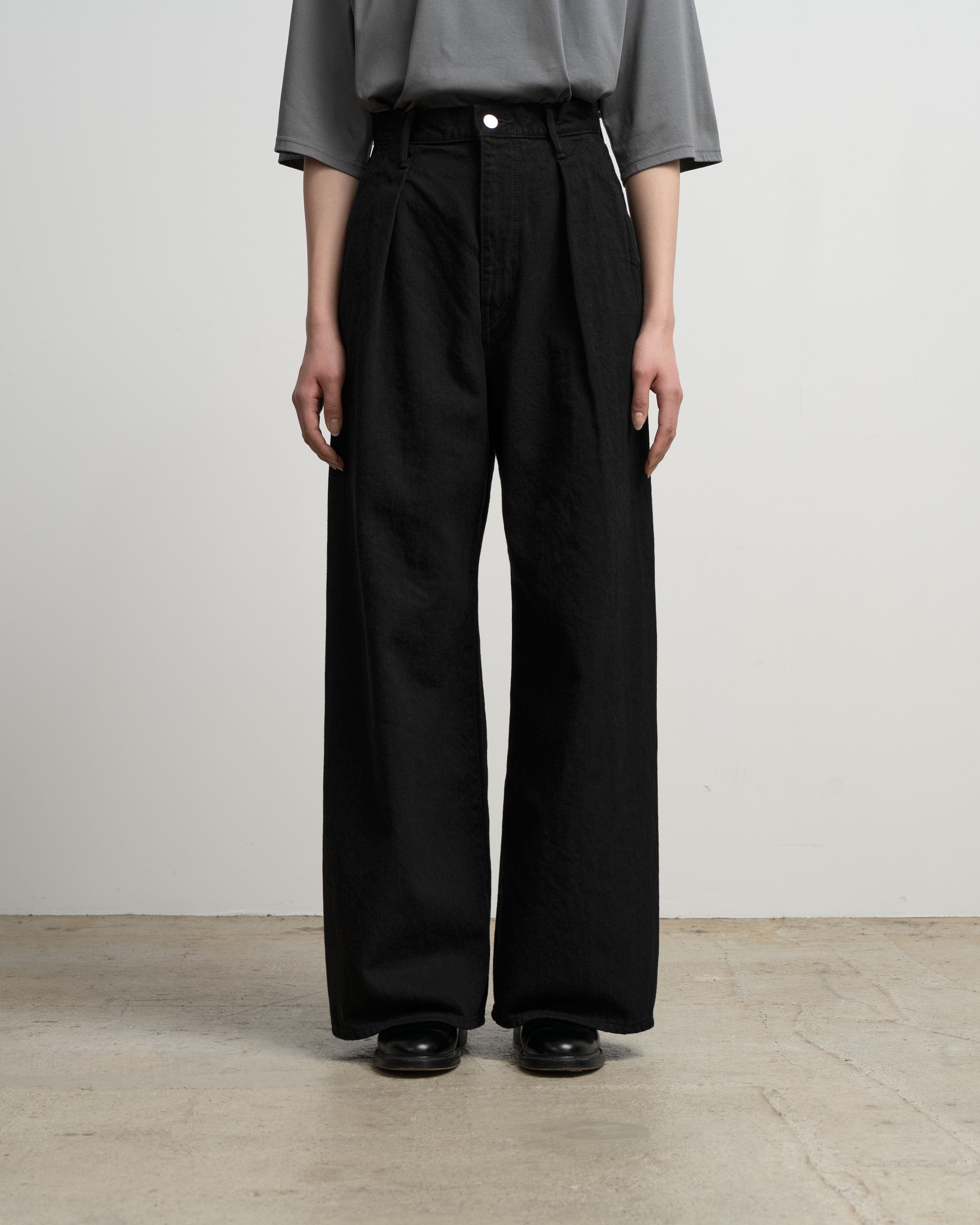 Selvage Denim Two Tuck Wide Pants