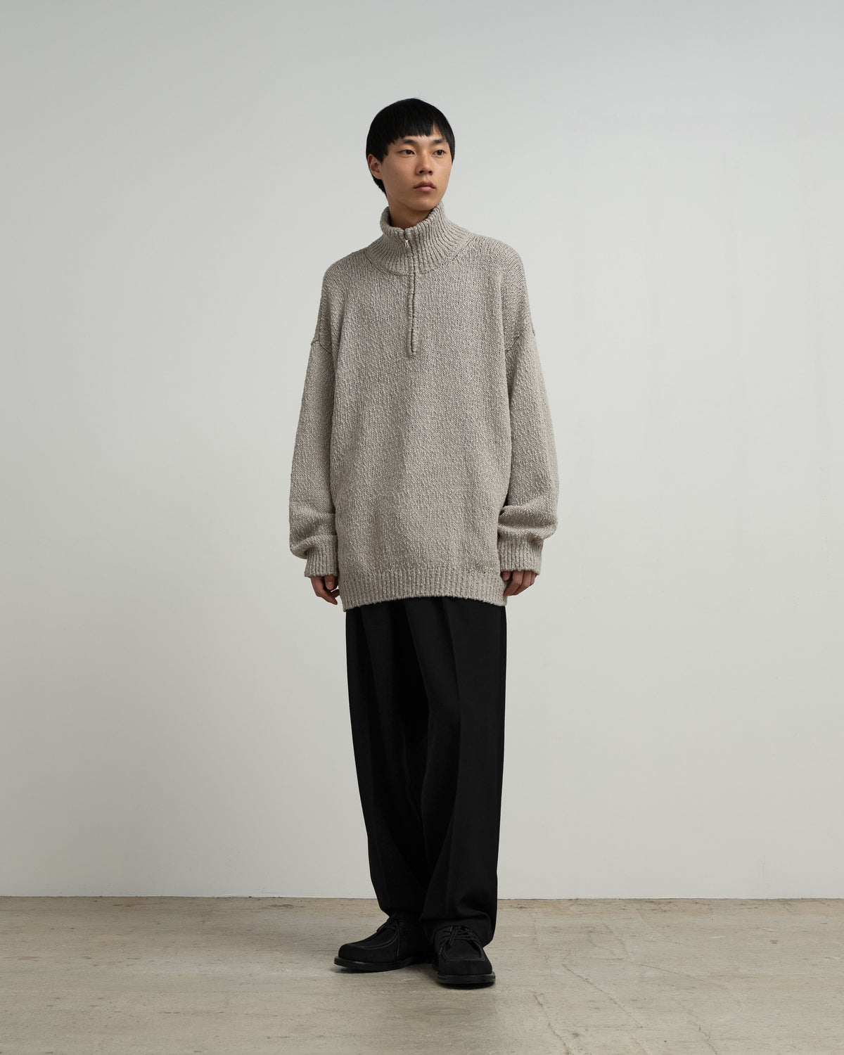 【9/12(土)発売】Cotton Wool Slub Oversized Half Zip Knit