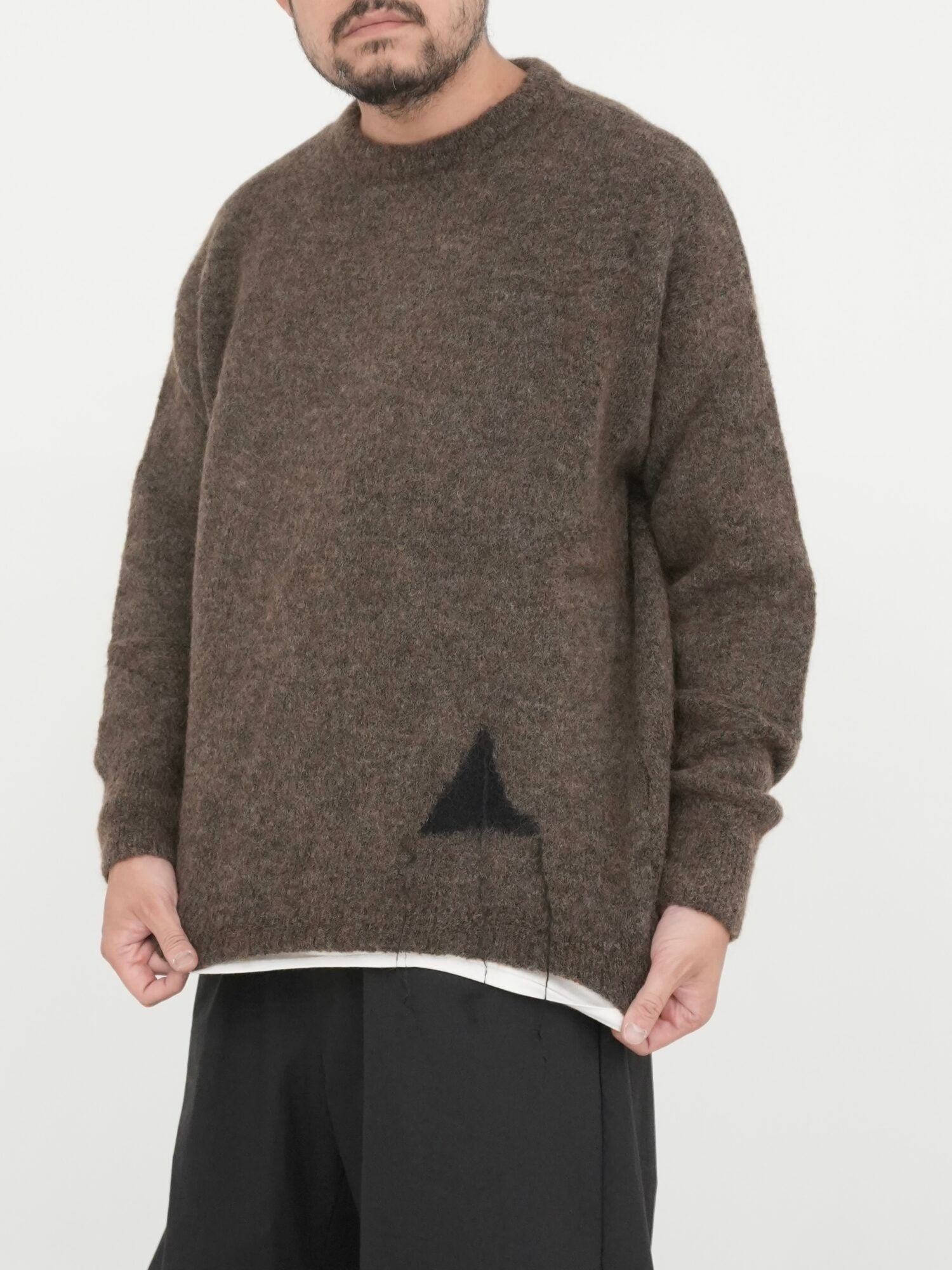 Dropstitch Mohair Knit Crewneck