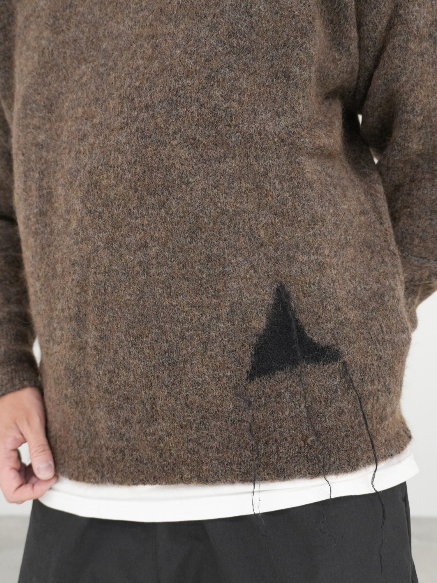 Dropstitch Mohair Knit Crewneck