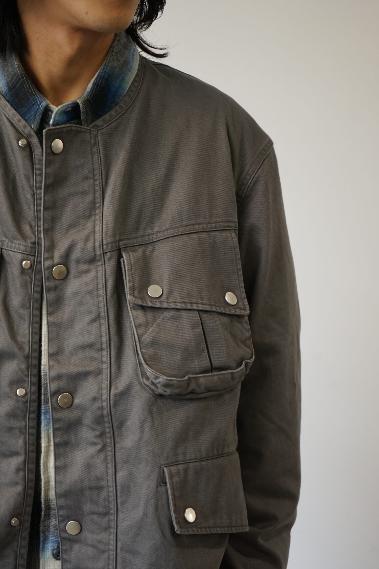 RIDER JACKET COTTON DRILL PIGMENT DYE WITH WINDSTOPPER