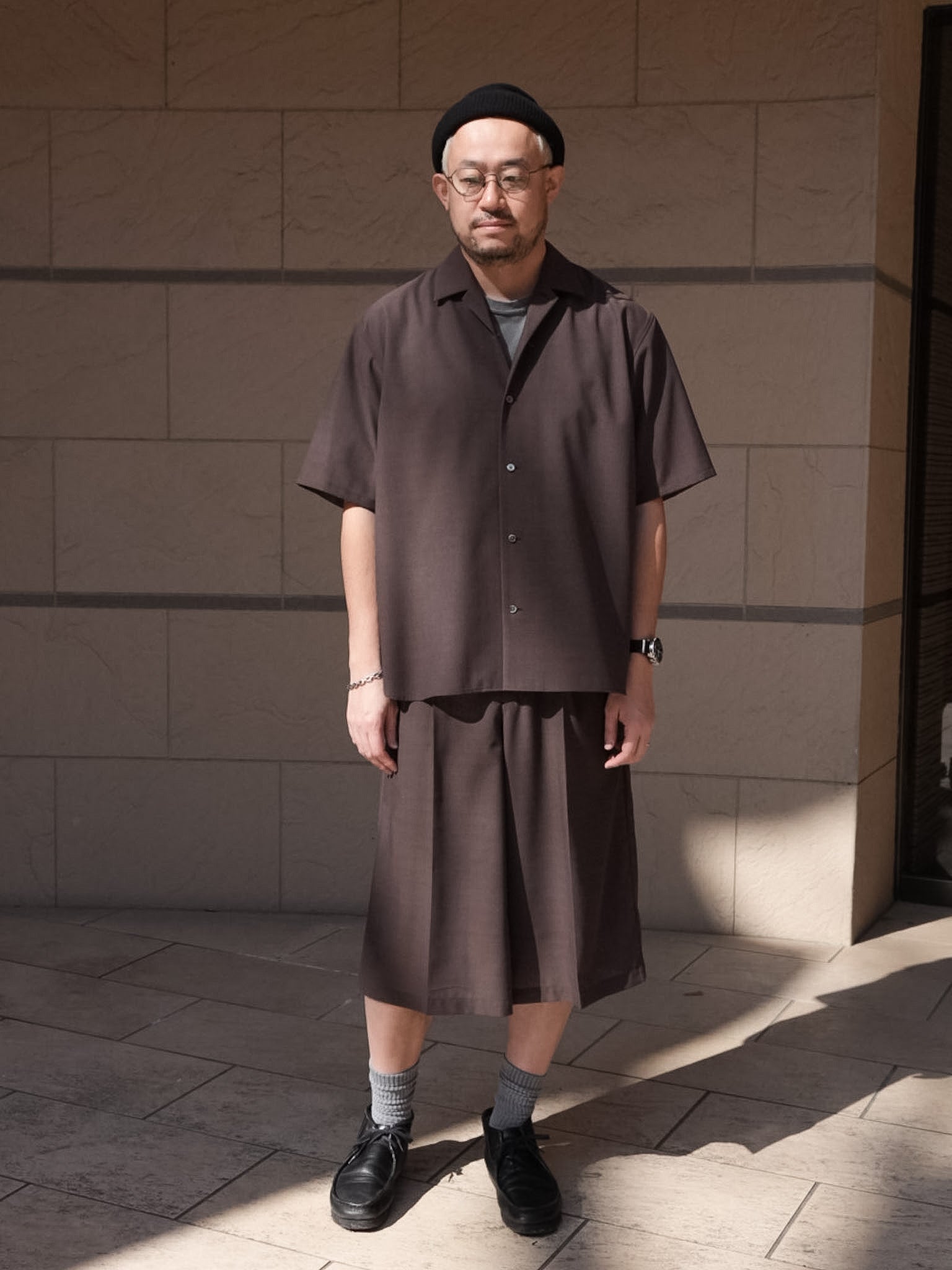 TUCK WIDE SHORTS C