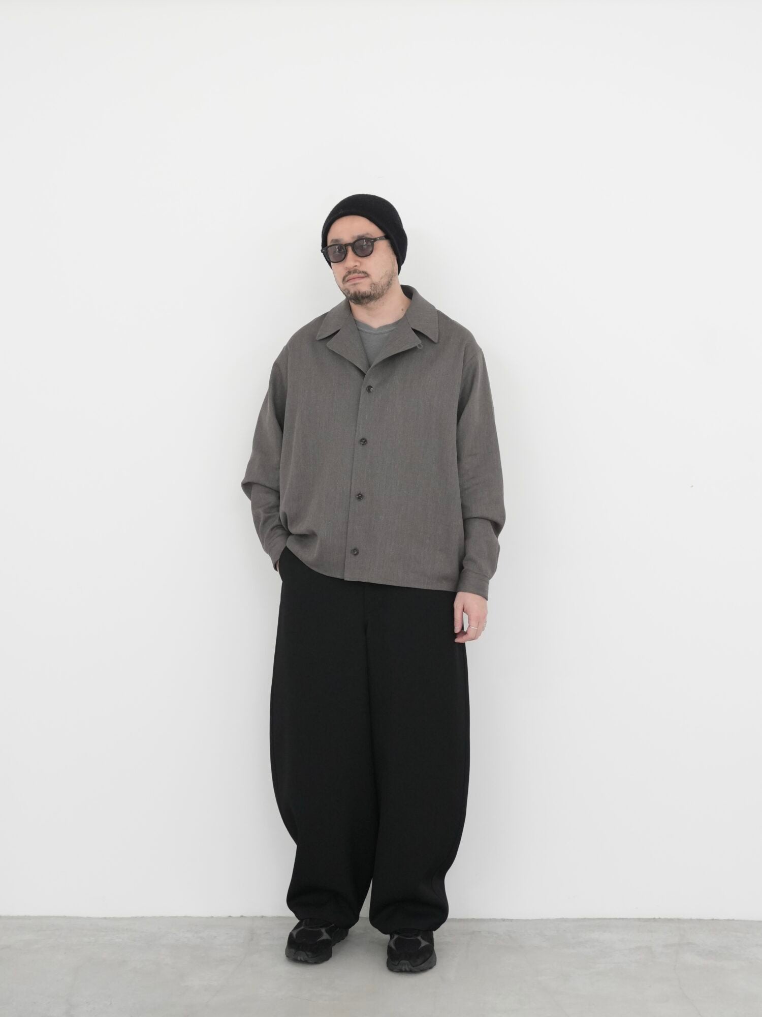 RERACS WIDE BALLEL PANTS / 2/60SUPER TWILL S+S  (WOOL)