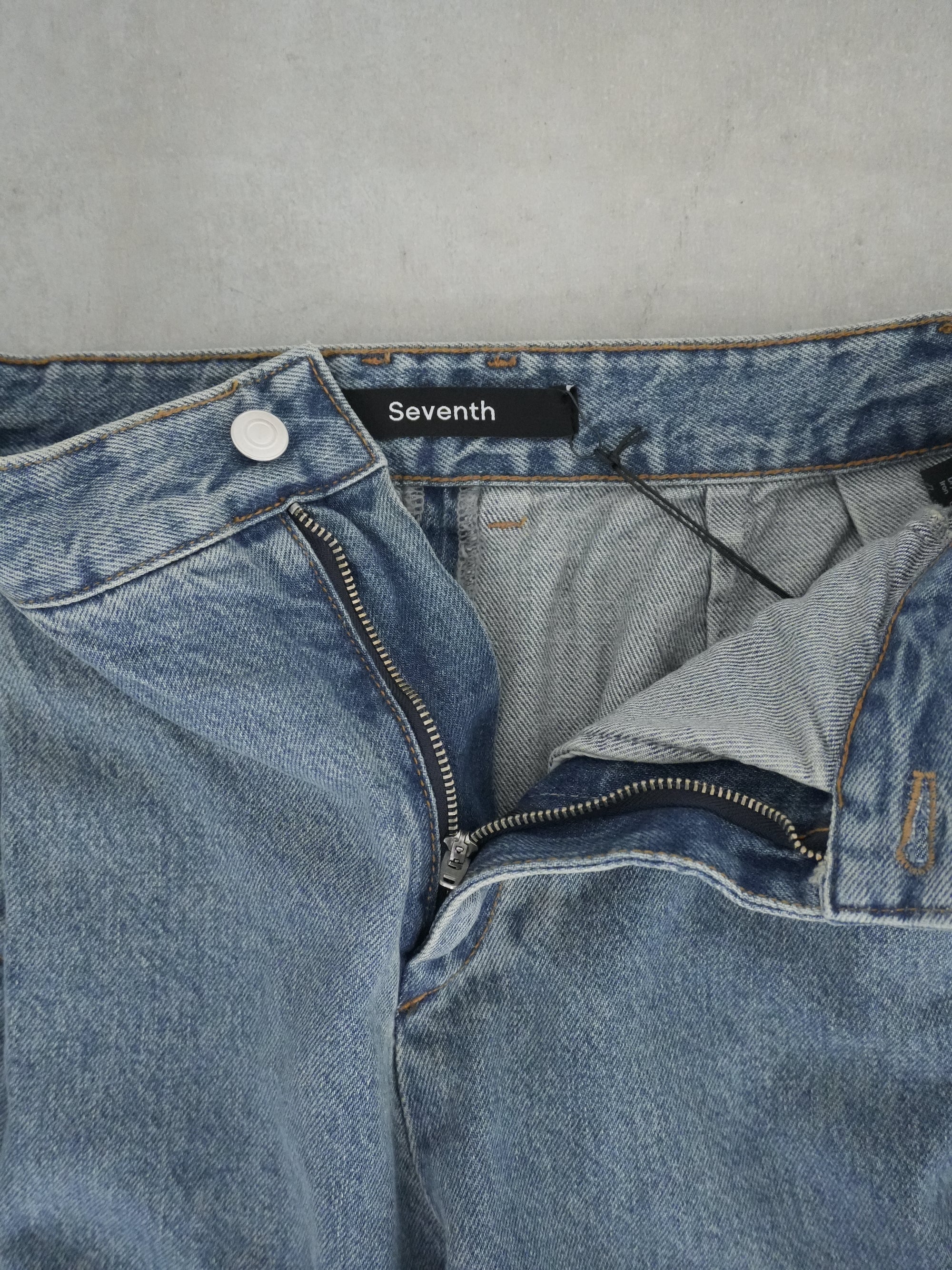 DENIM BERMUDA JEANS vintage tide blue wash