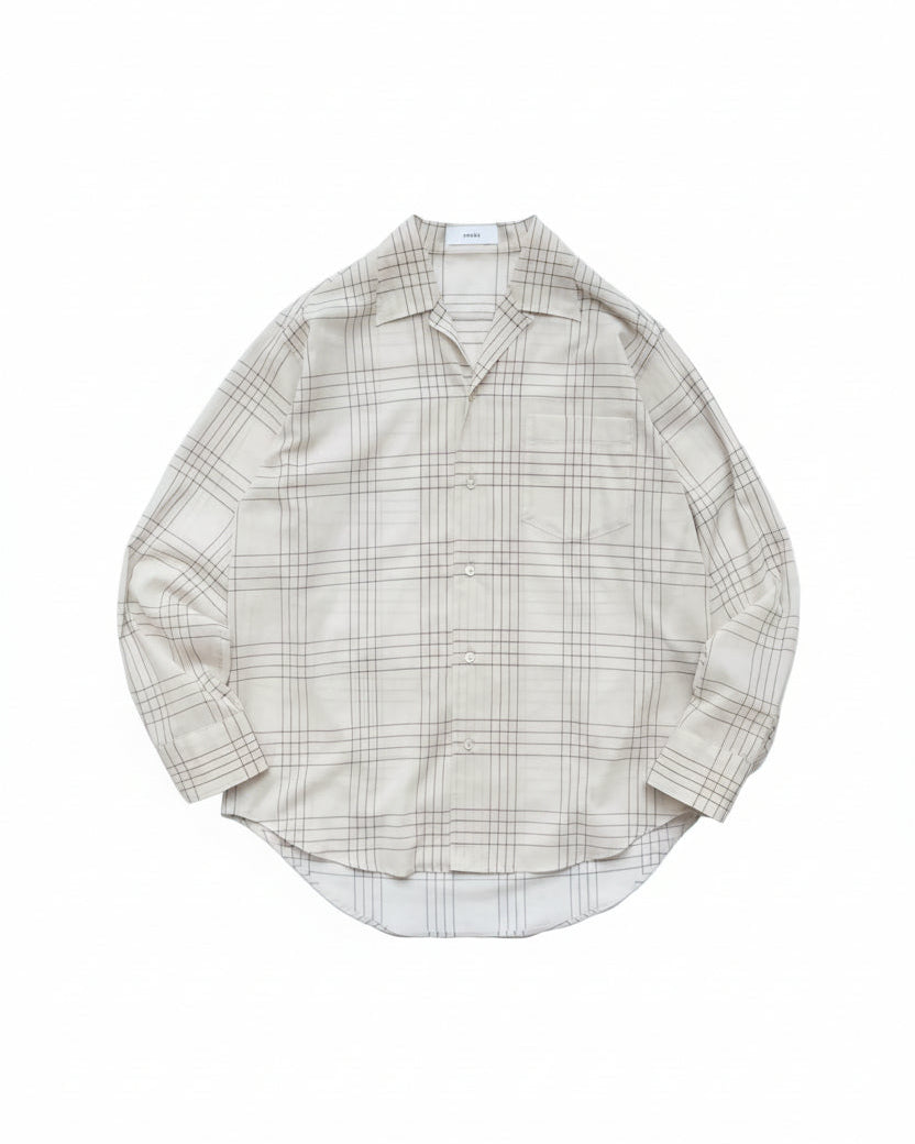 60/1 ORGANIC COTTON HIGH TWISTED LOAN OPEN COLLAR L/S SHIRT