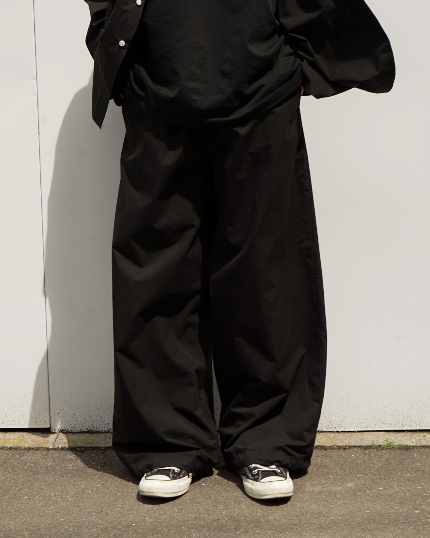 Maxi large pants with drawstrings