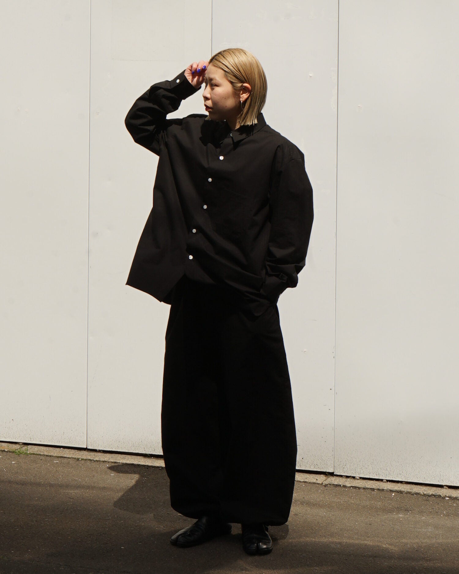 Maxi large pants with drawstrings