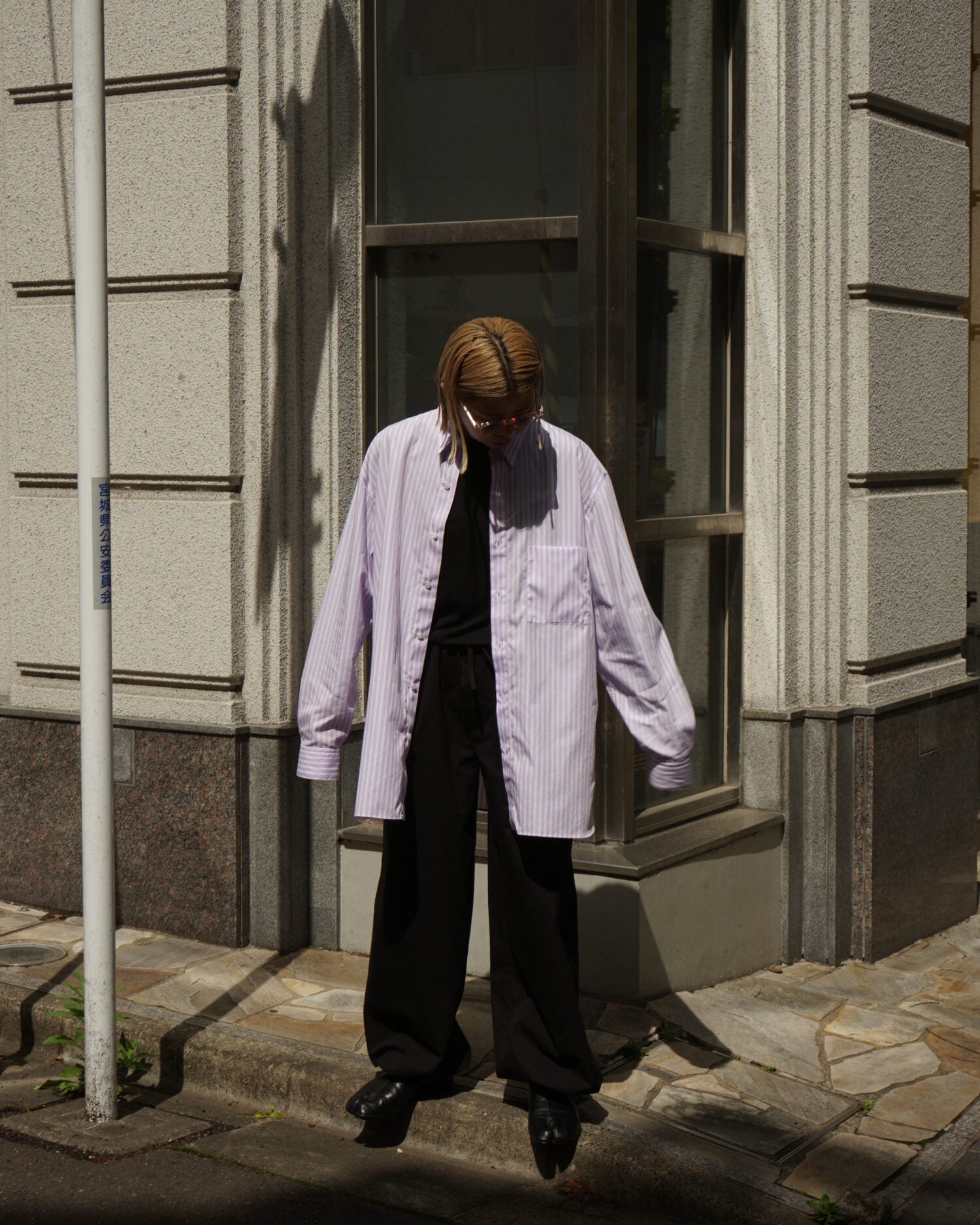 Handmade Men’s Classic Collar Shirt（Mauve/White.ST)