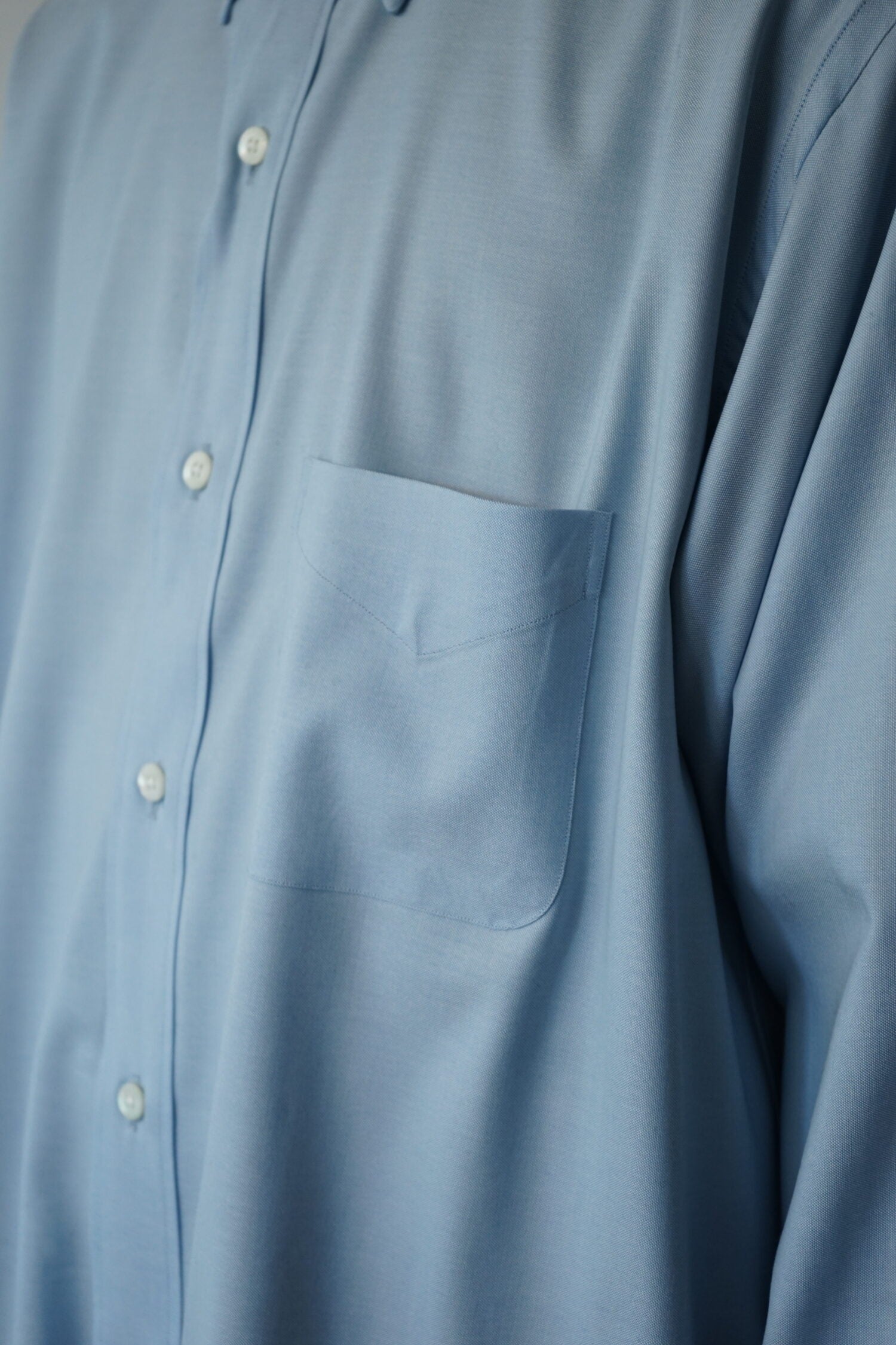 SUPER 160s WASHABLE WOOL OXFORD REGULAR FIT POLO COLLAR SHIRT