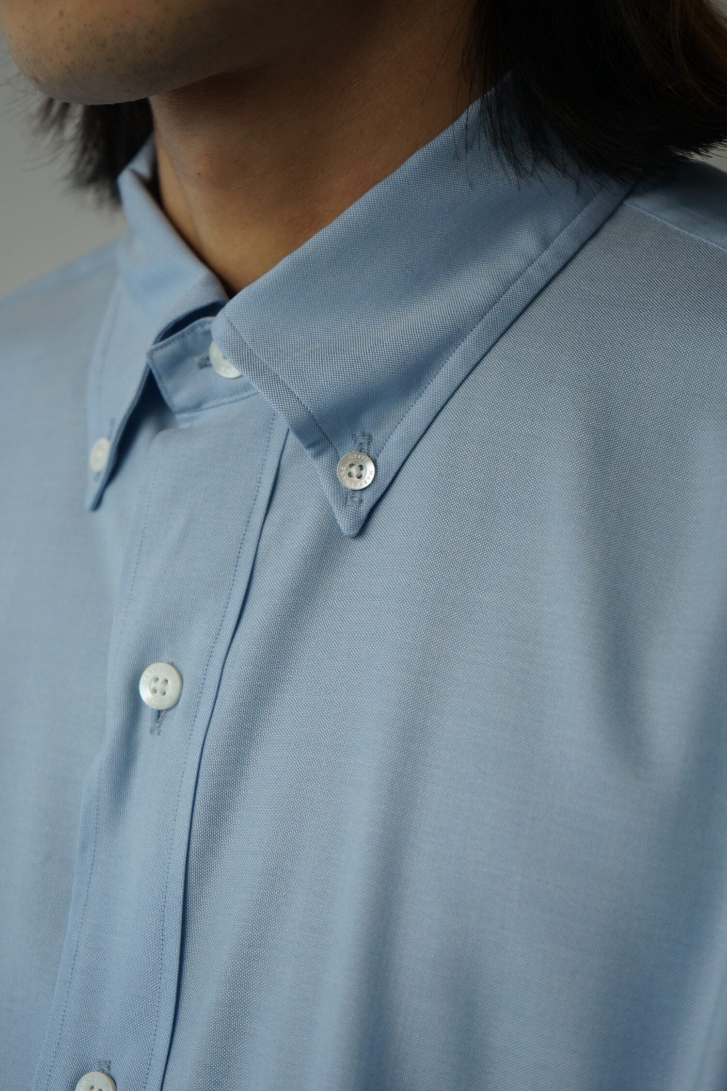 SUPER 160s WASHABLE WOOL OXFORD REGULAR FIT POLO COLLAR SHIRT