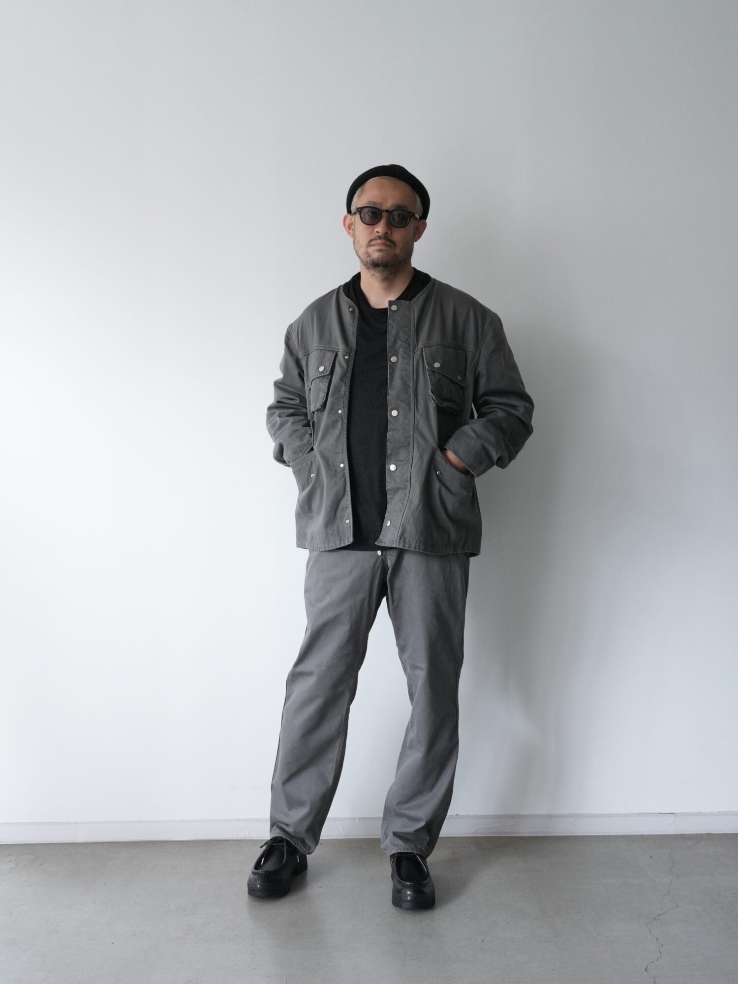 RIDER JACKET COTTON DRILL PIGMENT DYE WITH WINDSTOPPER