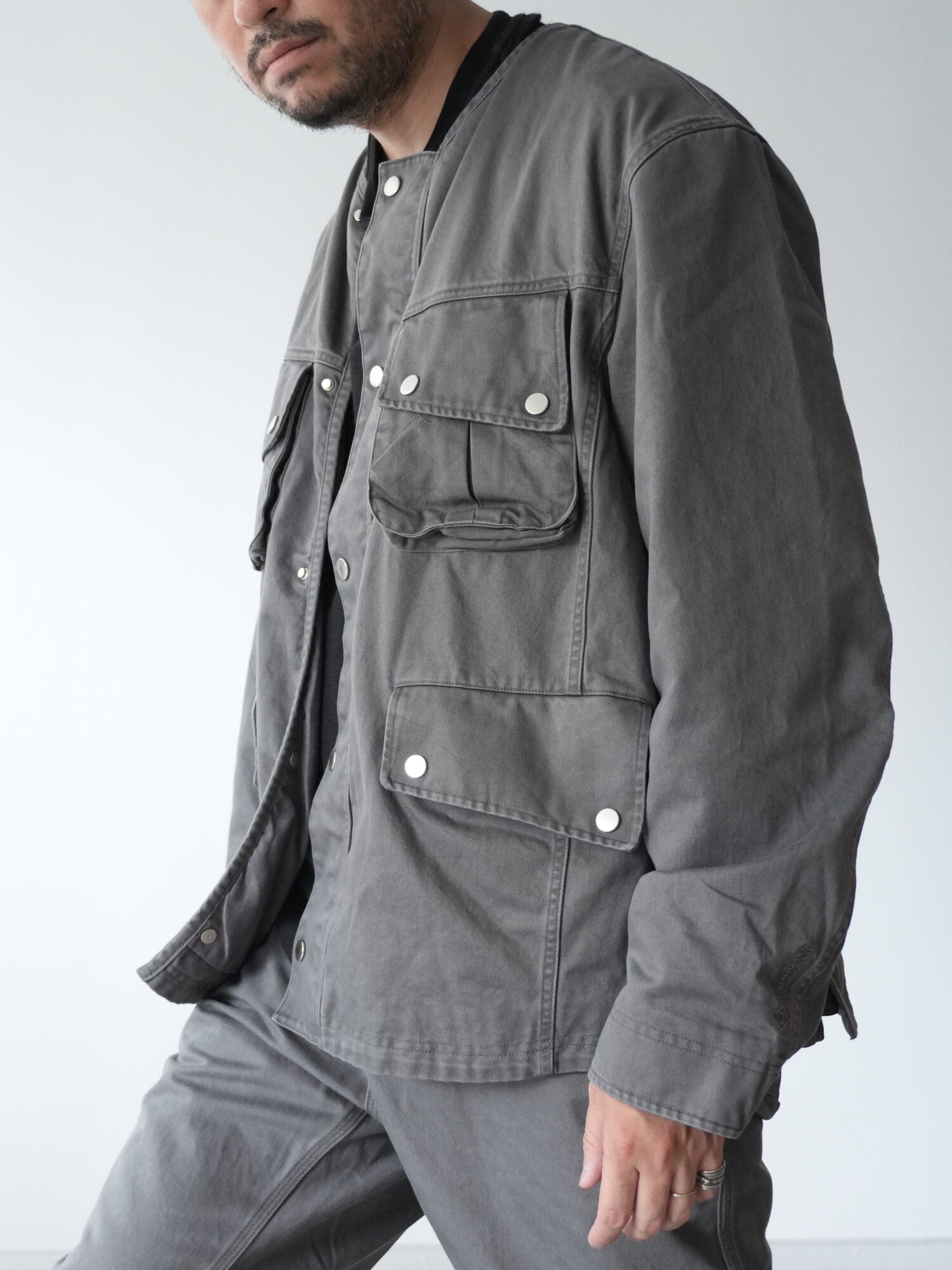 RIDER JACKET COTTON DRILL PIGMENT DYE WITH WINDSTOPPER