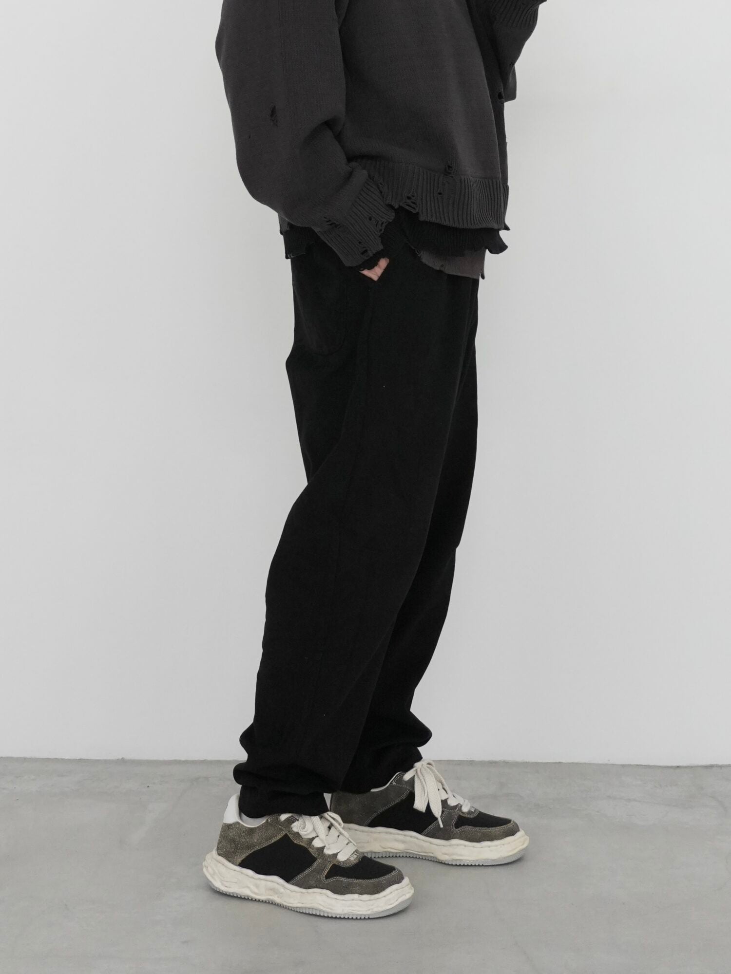 WAYNE / OG Sole Mix Material Low-top Sneaker