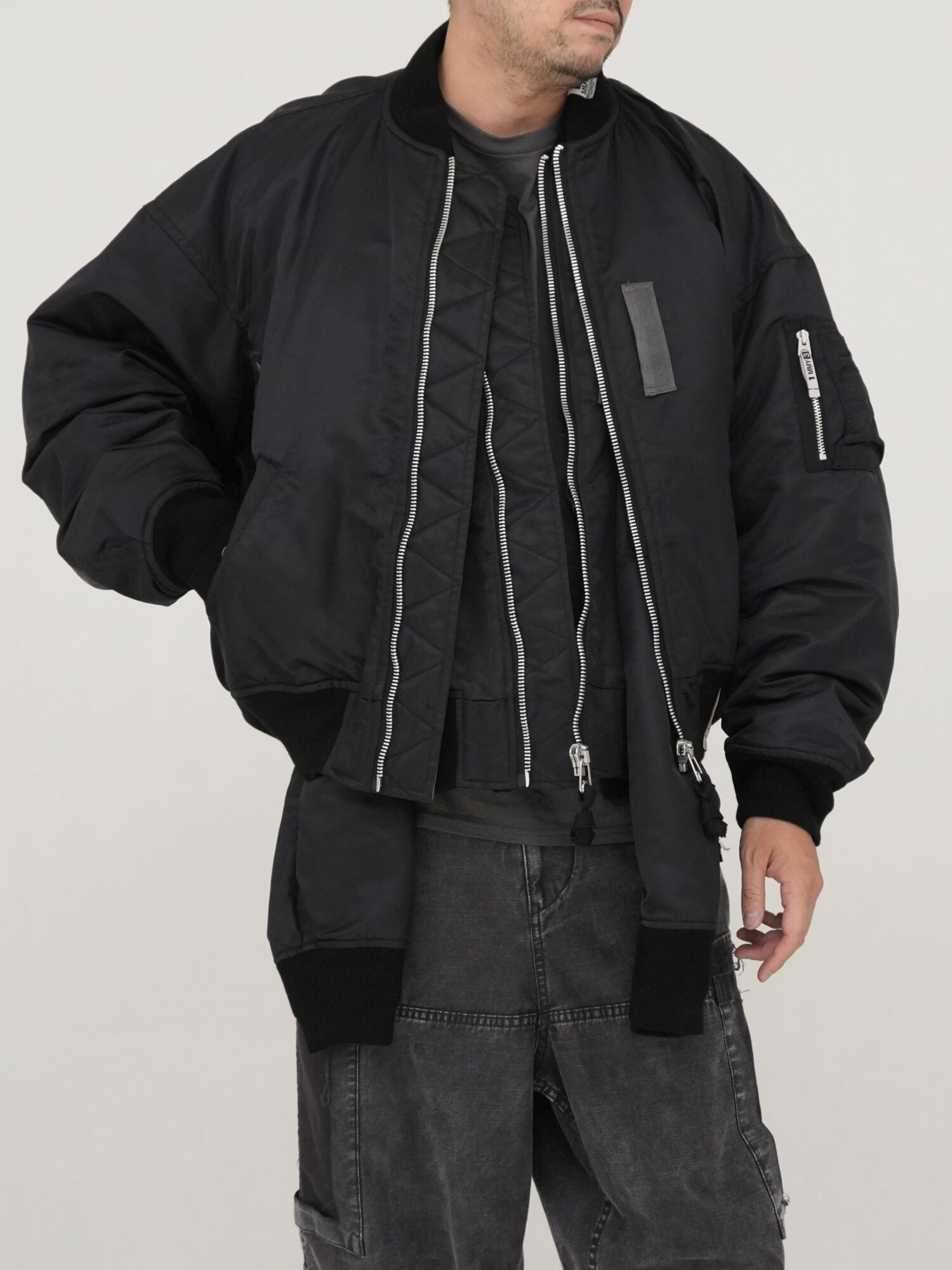 Front Layered Flight Jacket