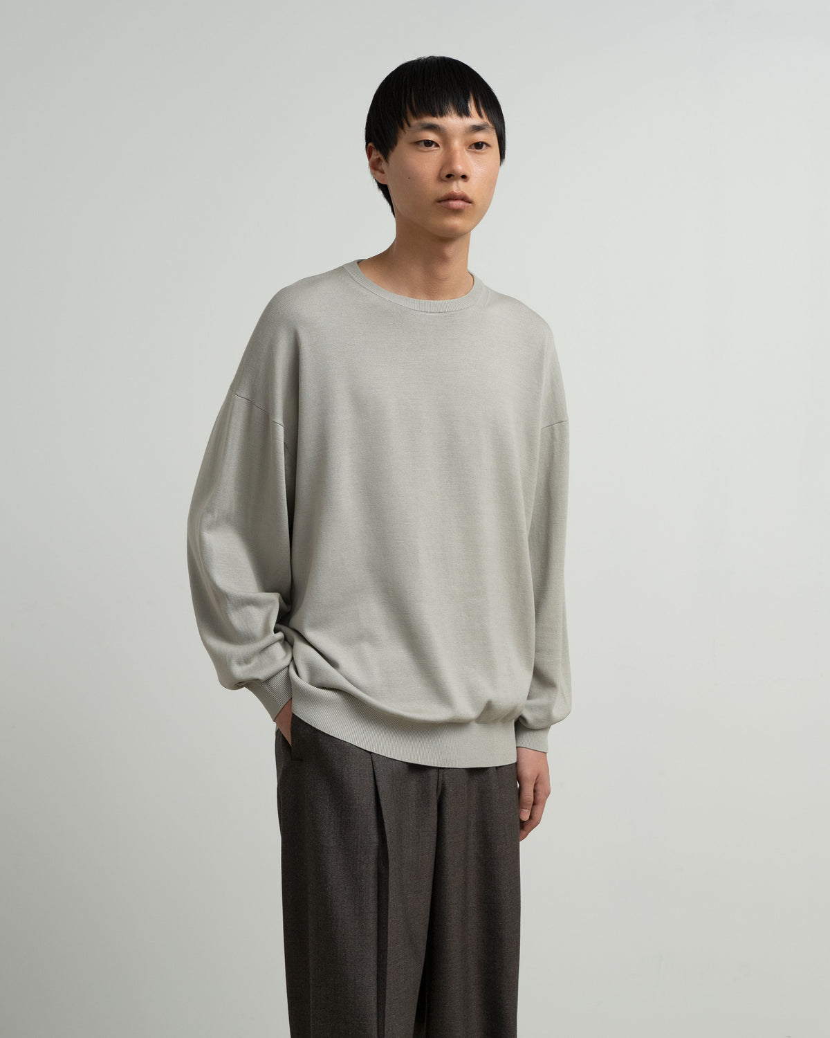 High Gauge L/S Oversized Crew Neck Knit