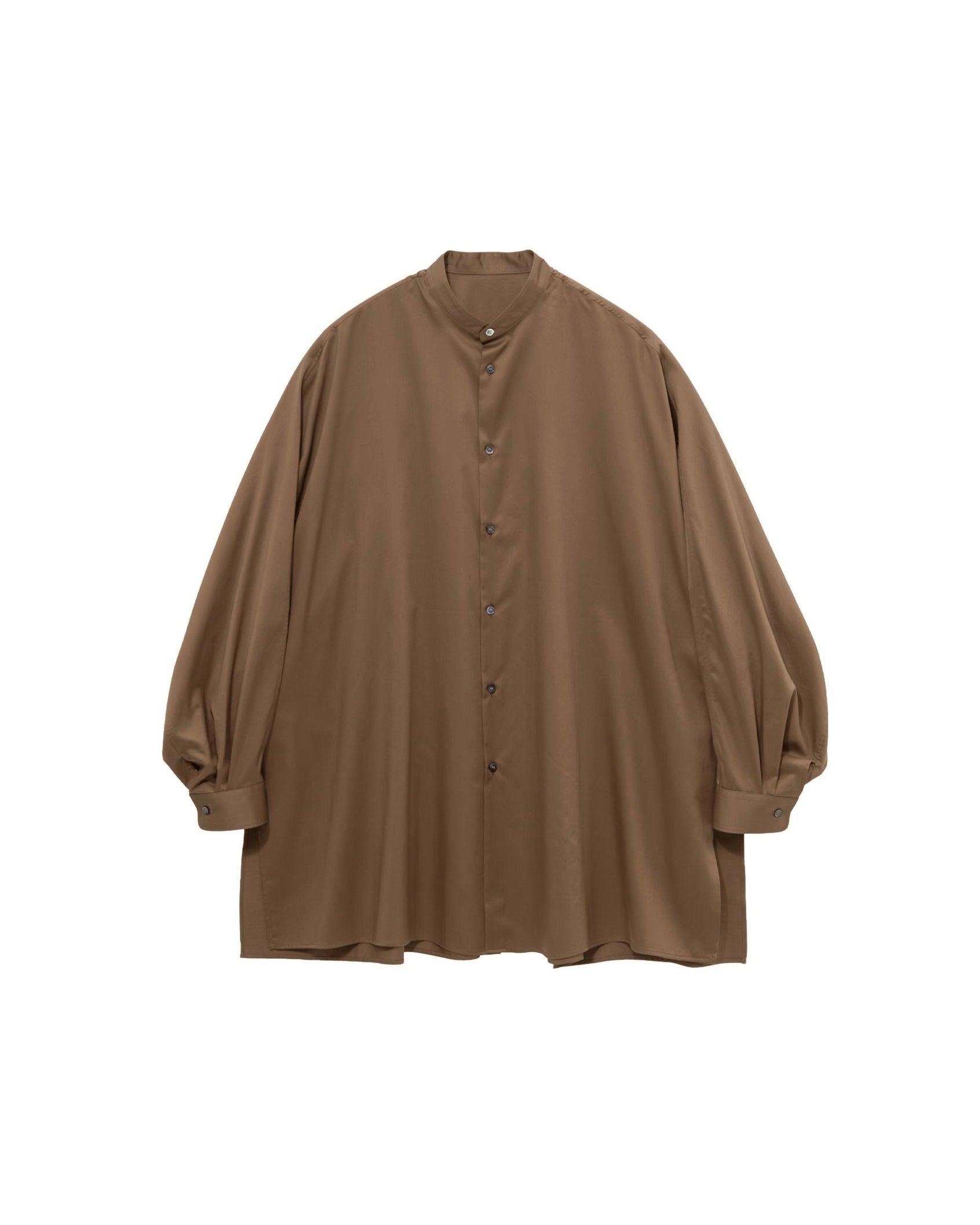 【8/8(土)発売】Silicon Poplin Deep Slit Band Collar Shirt