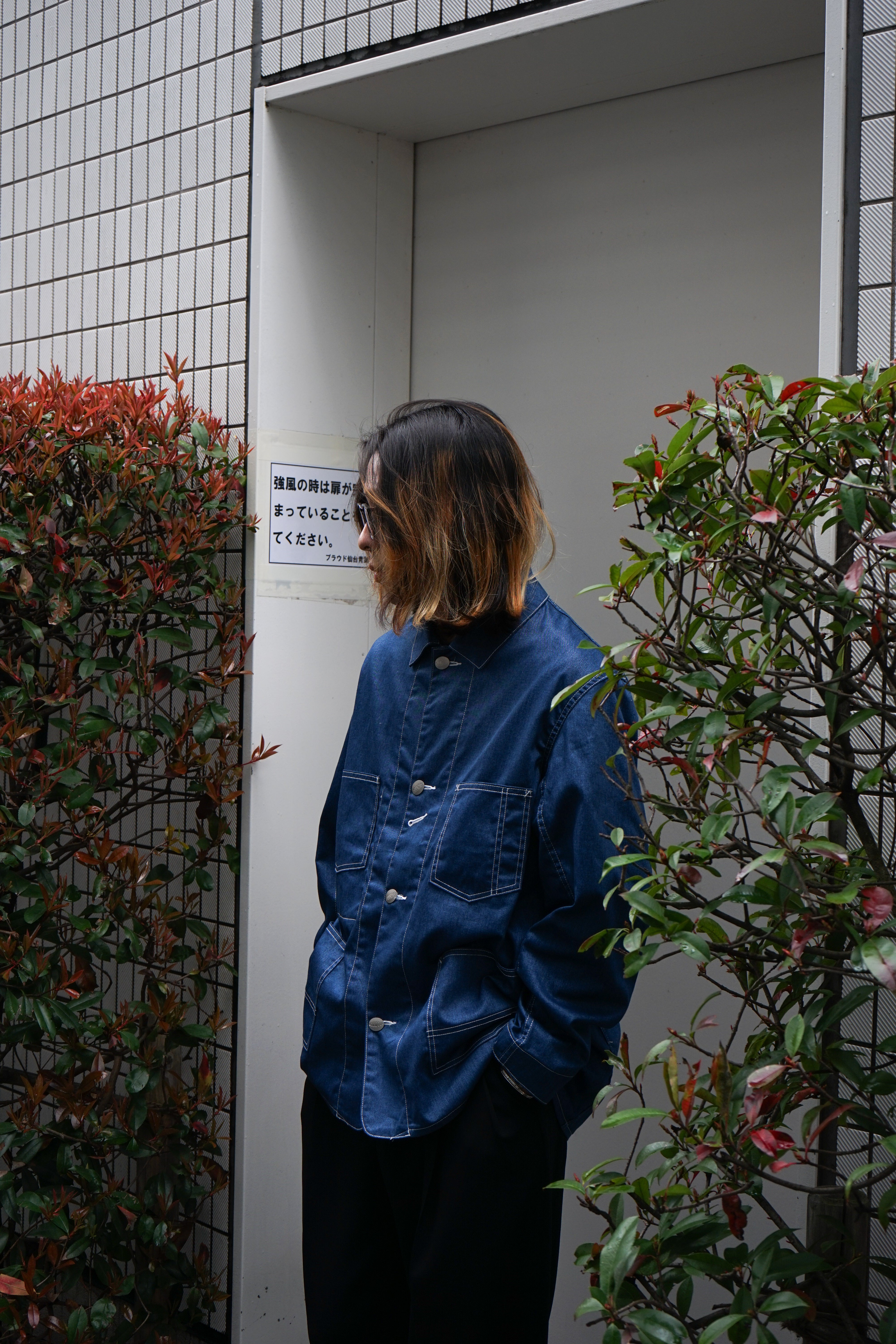 PRINT DENIM COVERALL JACKET