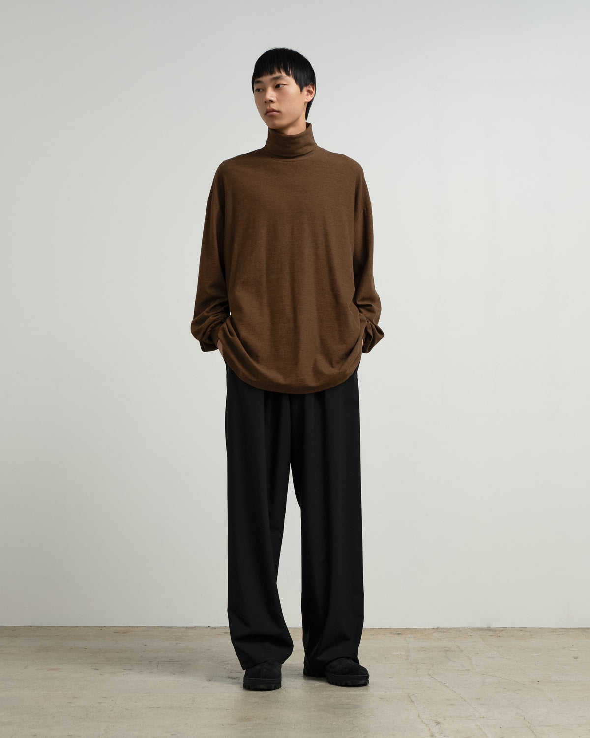 Cotton Wool Ripple High Neck L/S Tee