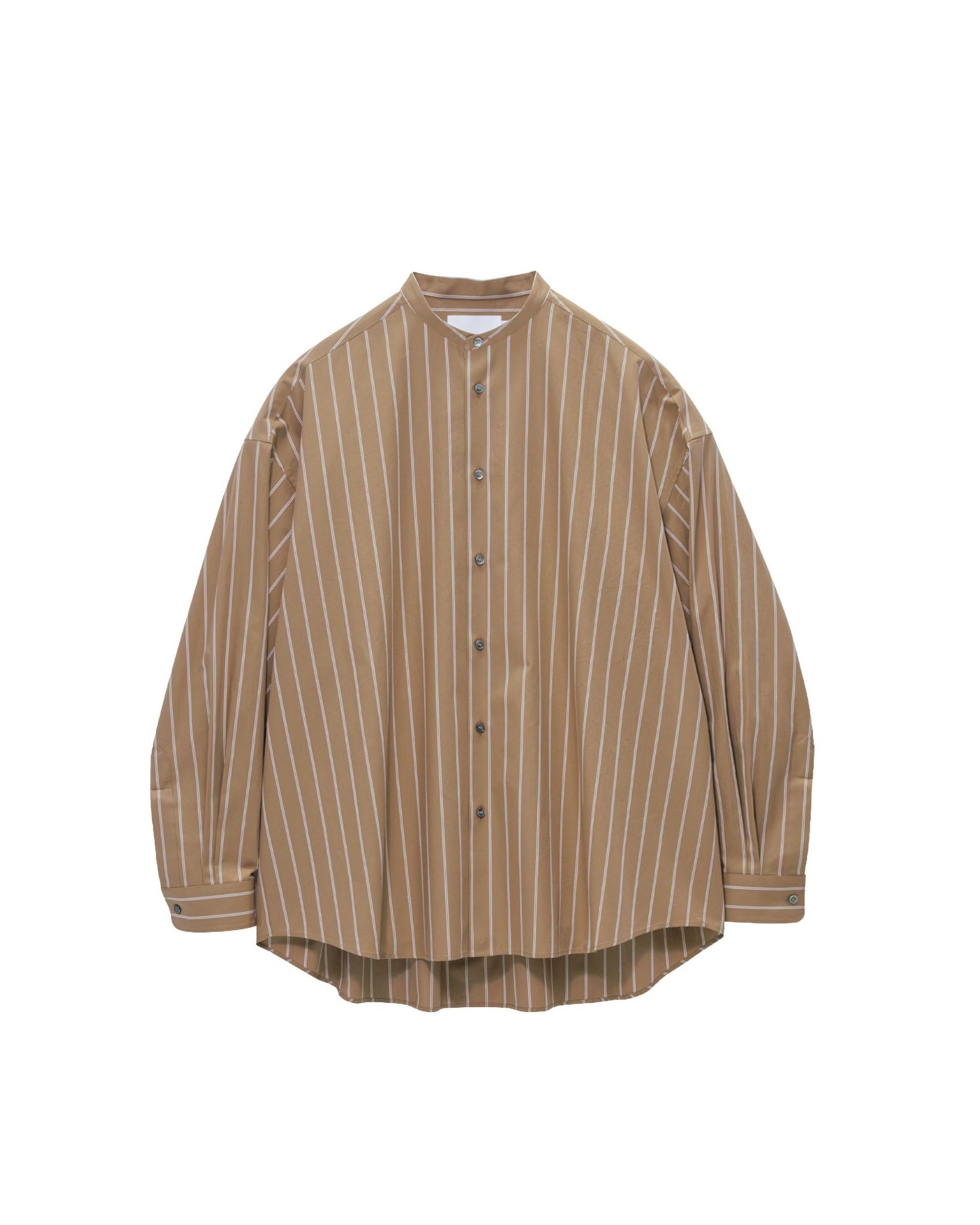 【8/8(土)発売】SIDOGRAS Brown Stripe Oversized Band Collar Shirt