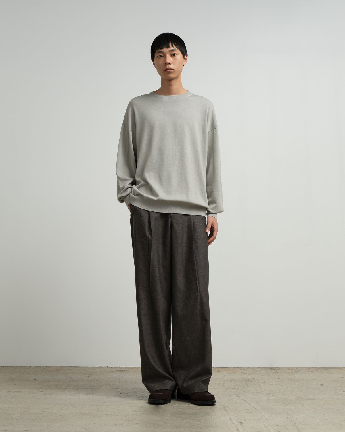 High Gauge L/S Oversized Crew Neck Knit