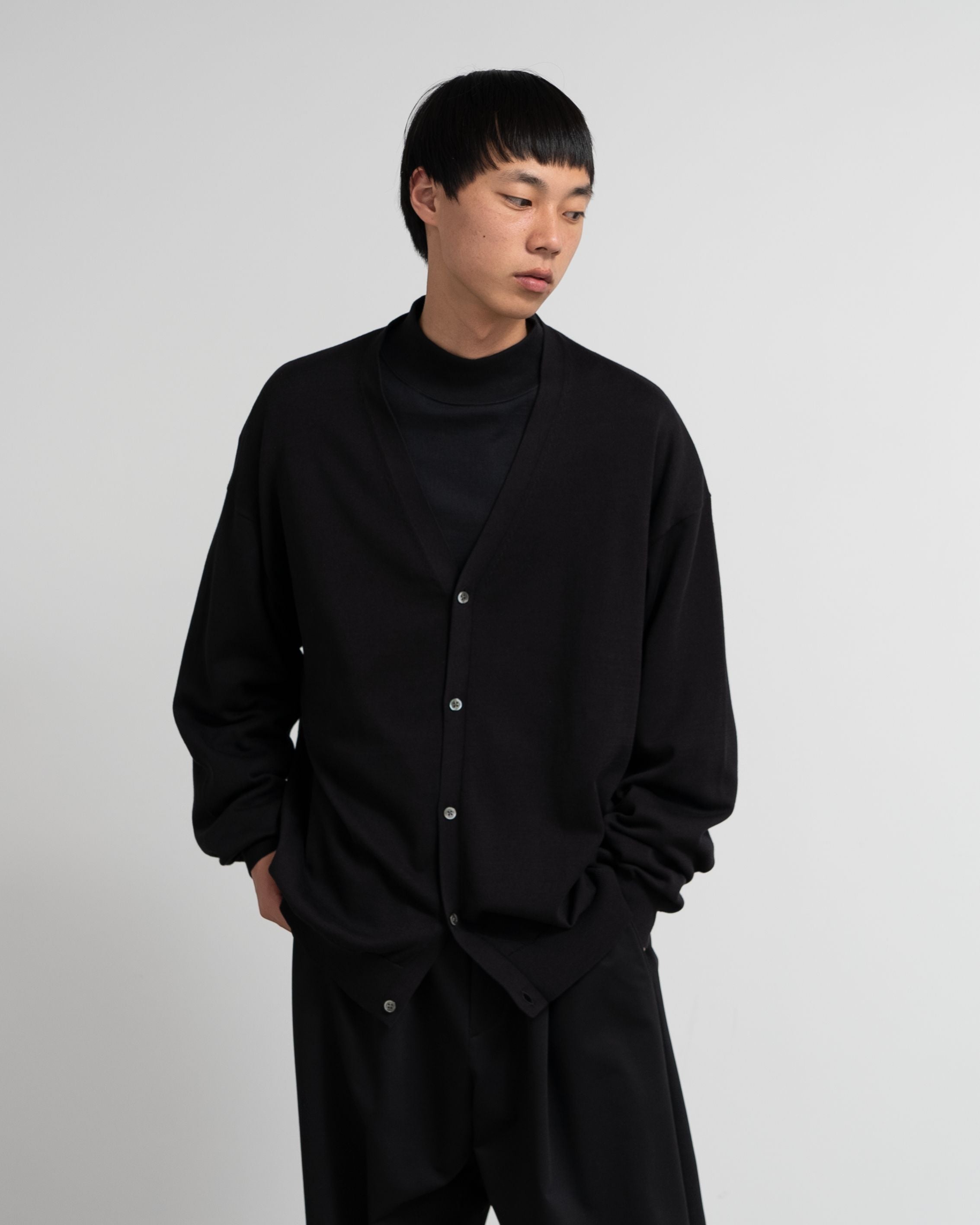 Graphpaper Suvin Cardigan 黒　1サイズ Graphpaper-Suvin High Gauge Knit Cardigan