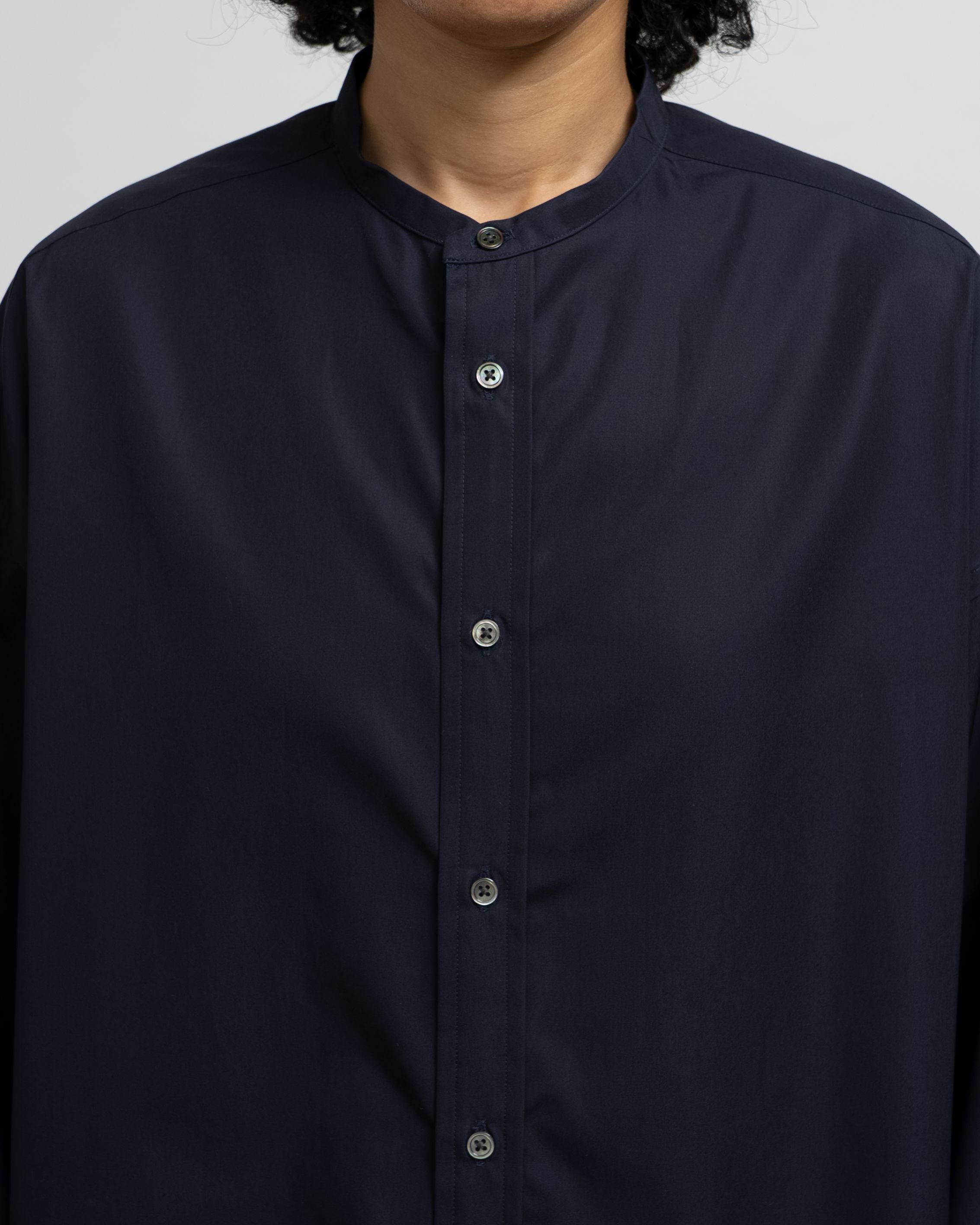 【7/11(土)発売】High Count Broad L/S Oversized Band Collar Shirt